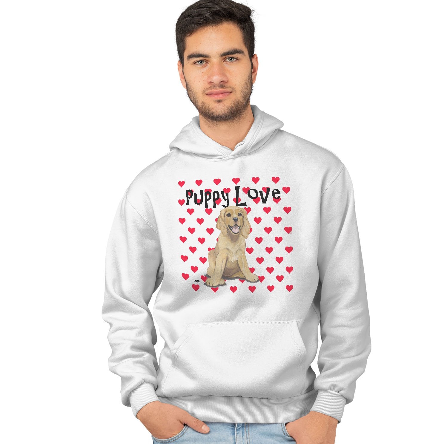 American Cocker Spaniel Puppy Love - Adult Unisex Hoodie Sweatshirt