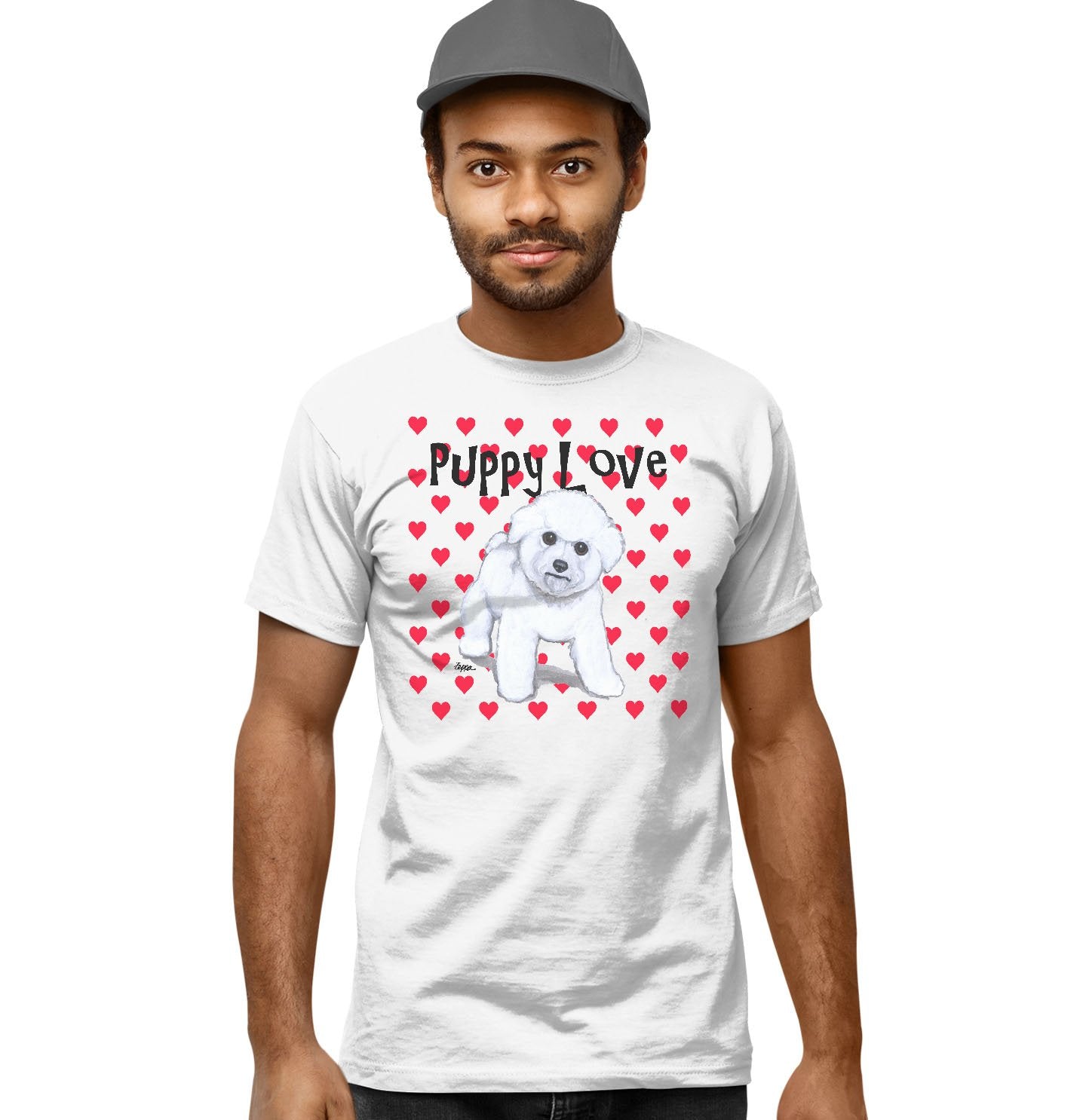 Bichon Frise Puppy Love - Adult Unisex T-Shirt