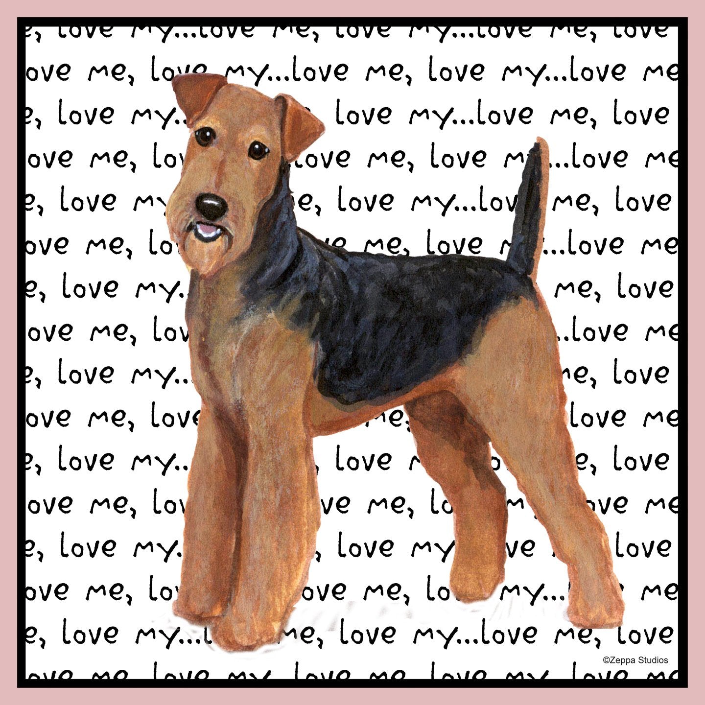 Airedale Terrier Love Text - Women's Fitted T-Shirt