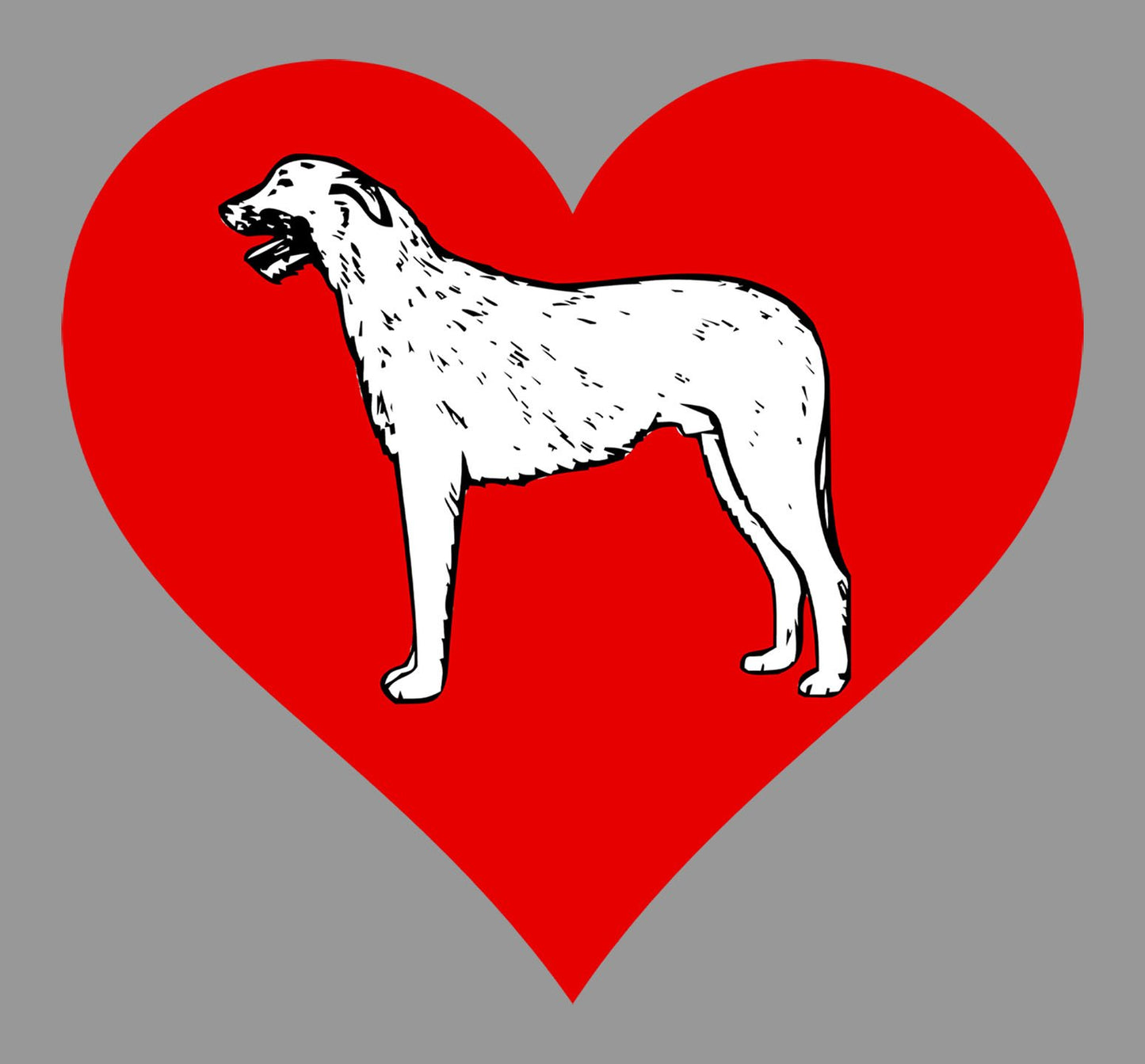 Irish Wolfhound on Heart Left Chest - Women's Full-Zip Hoodie Sweatshirt