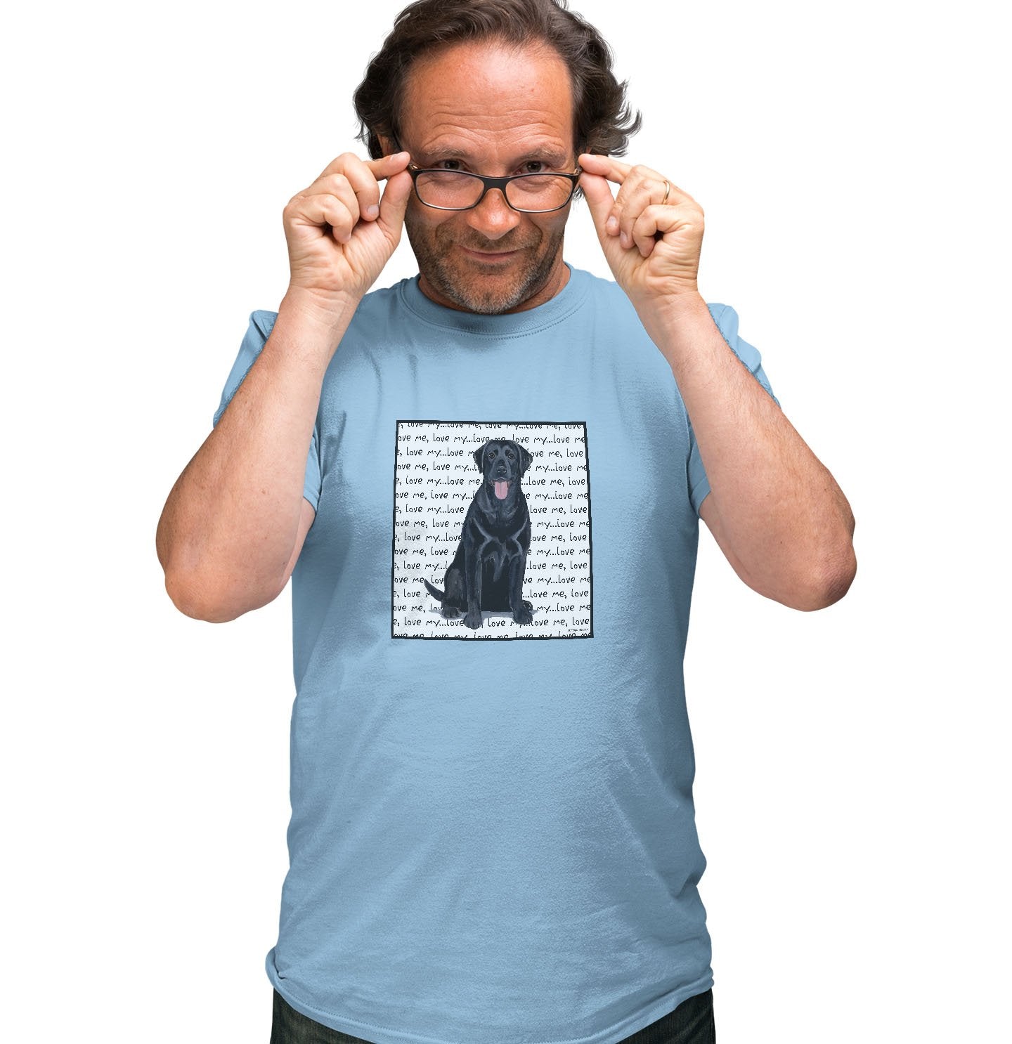 Black Lab Love Text - Adult Unisex T-Shirt