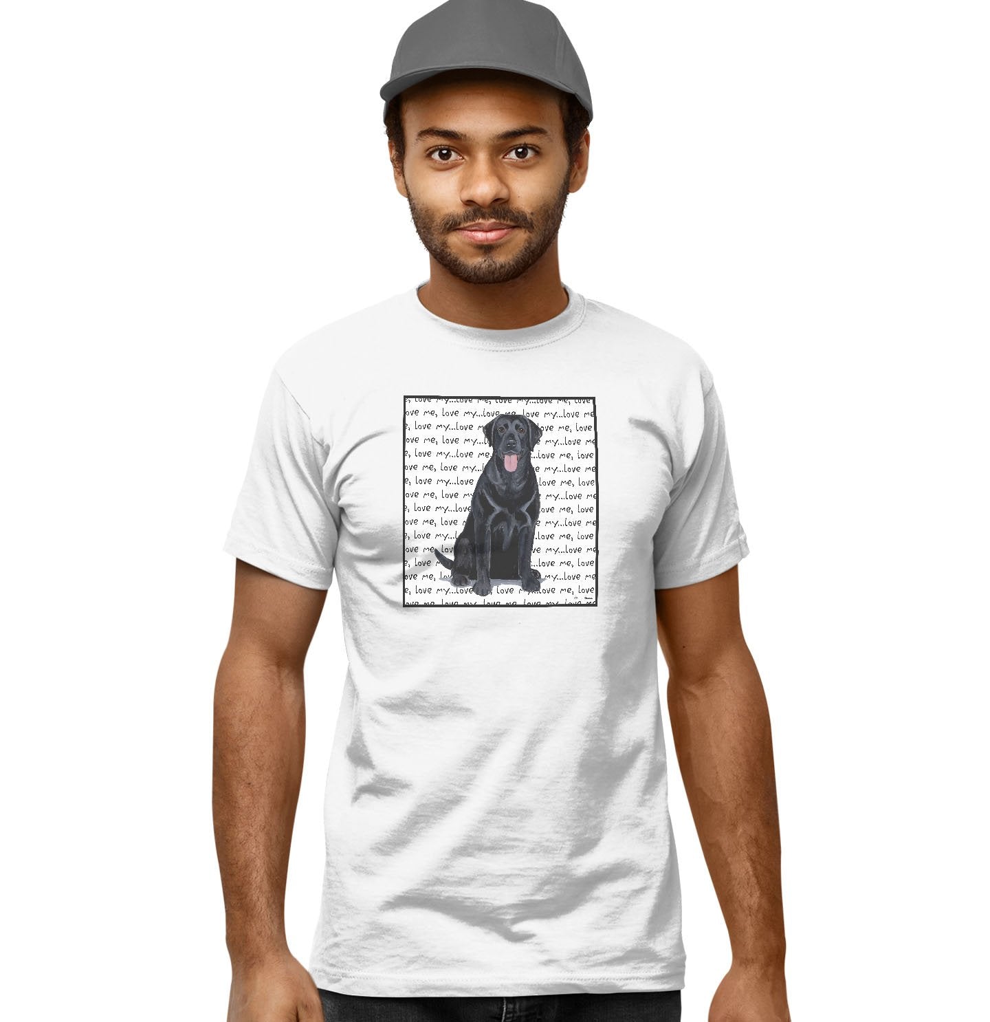 Black Lab Love Text - Adult Unisex T-Shirt