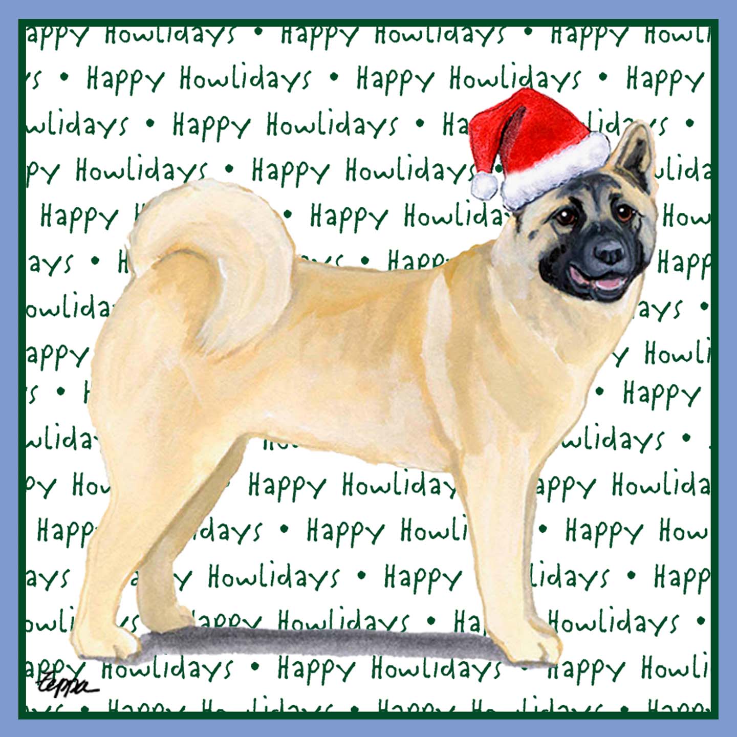 Akita Happy Howlidays Text - Women's Tri-Blend T-Shirt