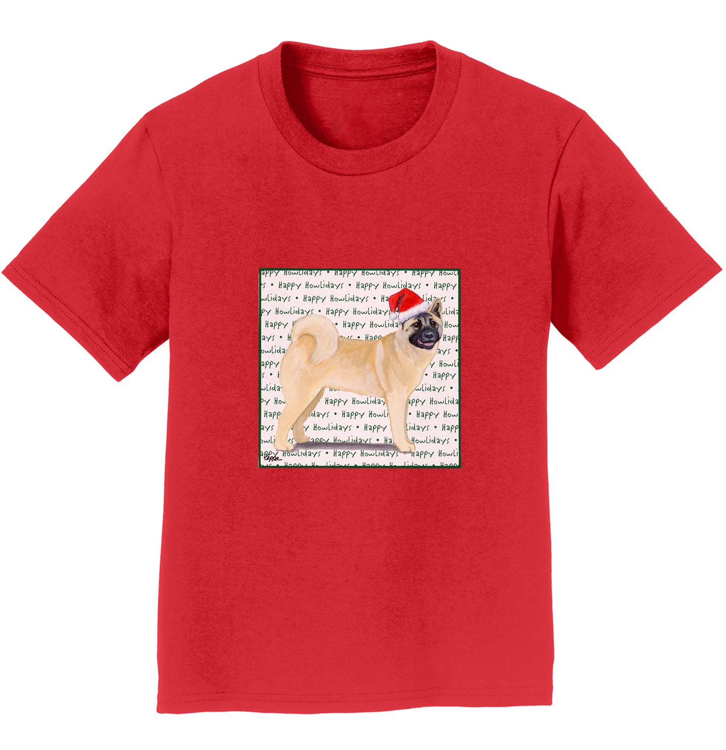 Akita Happy Howlidays Text - Kids' Unisex T-Shirt