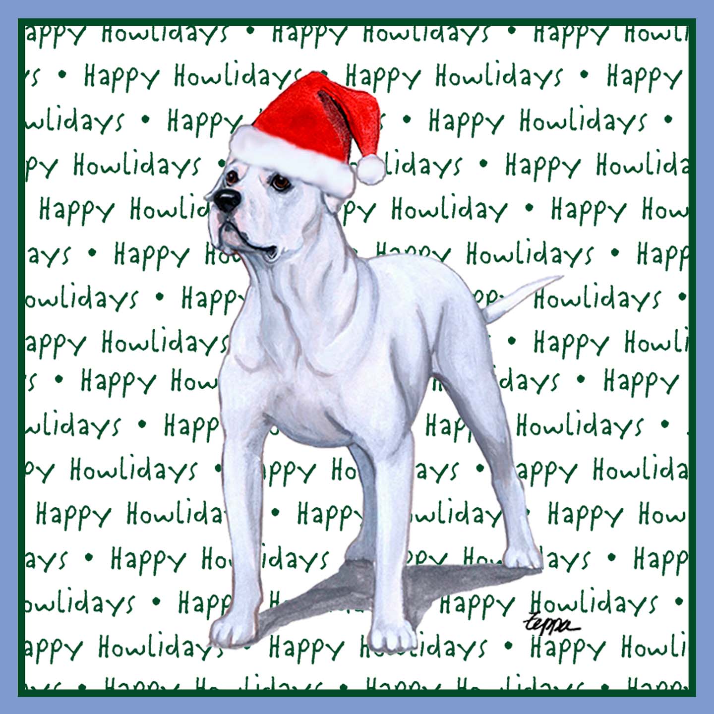 American Bulldog Happy Howlidays Text - Women's Tri-Blend T-Shirt