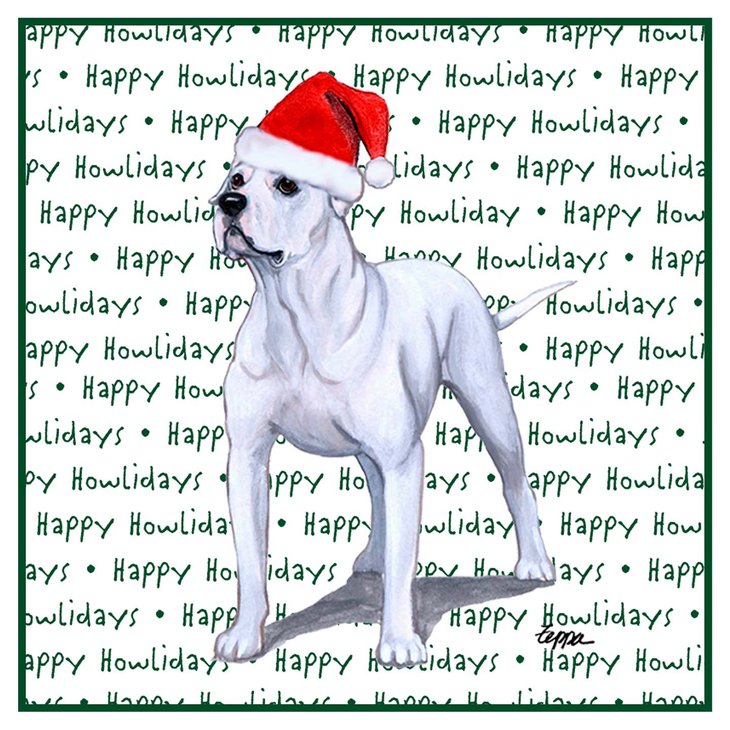 American Bulldog Happy Howlidays Text - Adult Unisex Hoodie Sweatshirt