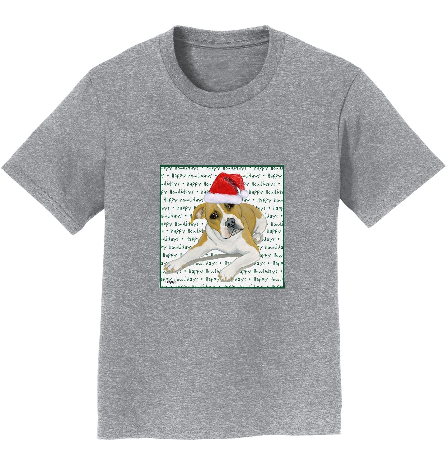 Pit Bull Happy Howlidays Text - Kids' Unisex T-Shirt