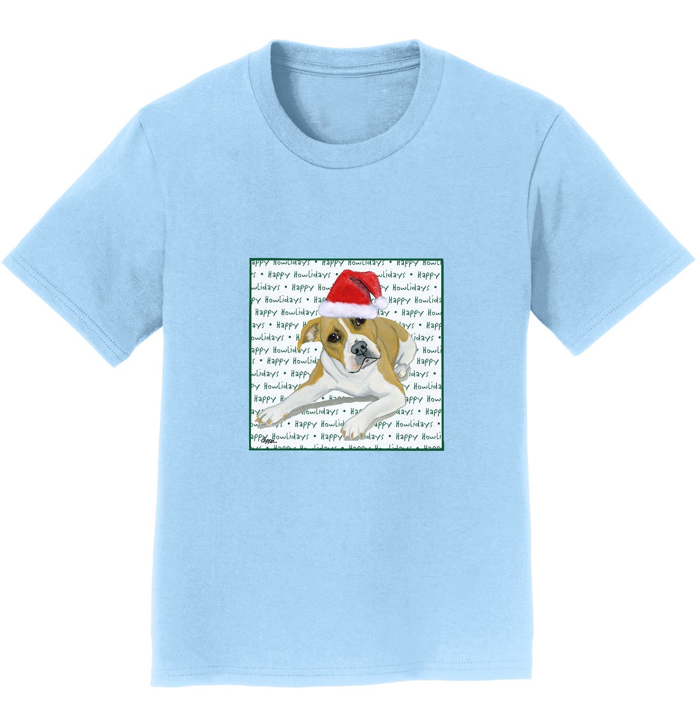 Pit Bull Happy Howlidays Text - Kids' Unisex T-Shirt