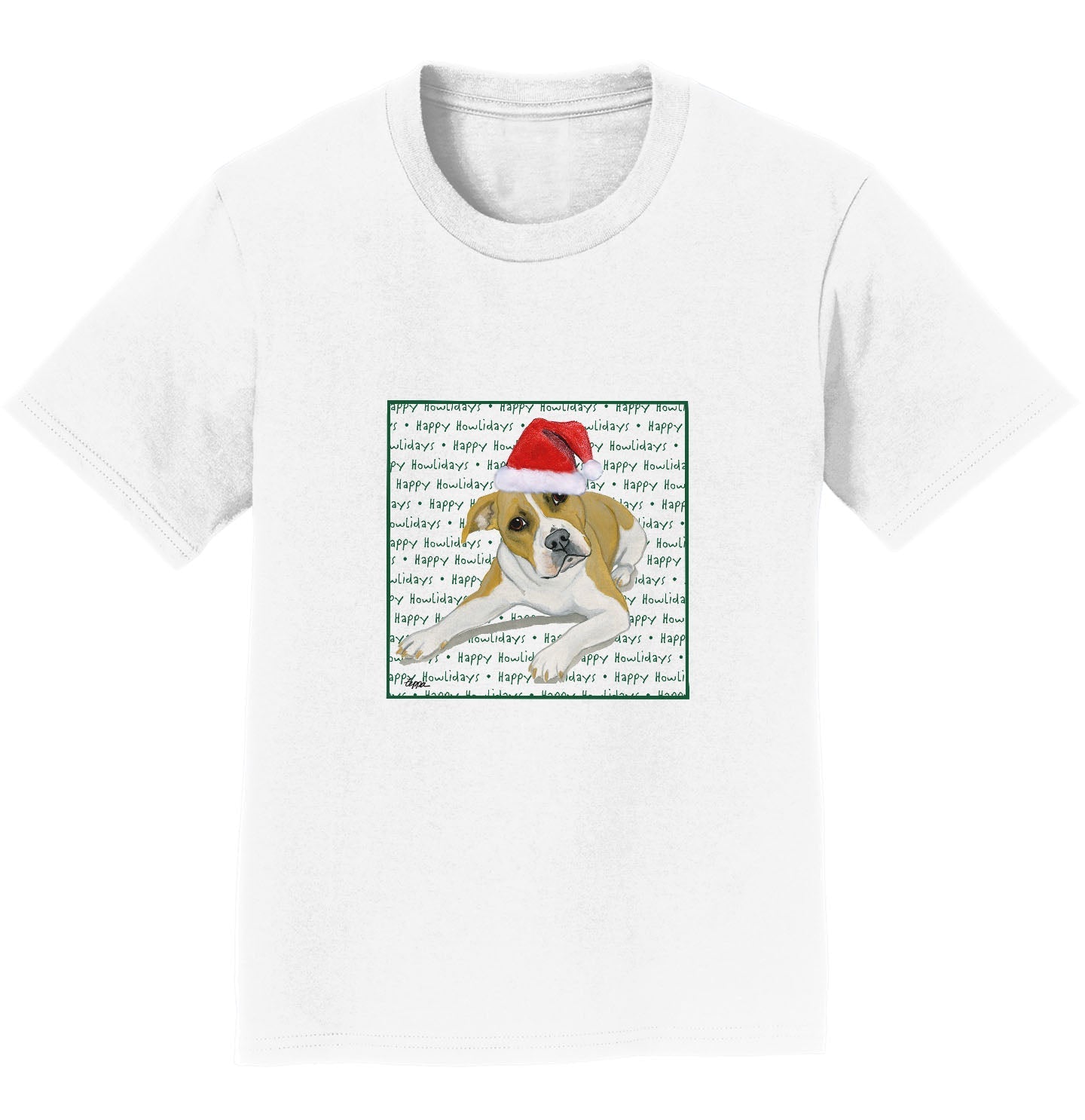 Pit Bull Happy Howlidays Text - Kids' Unisex T-Shirt