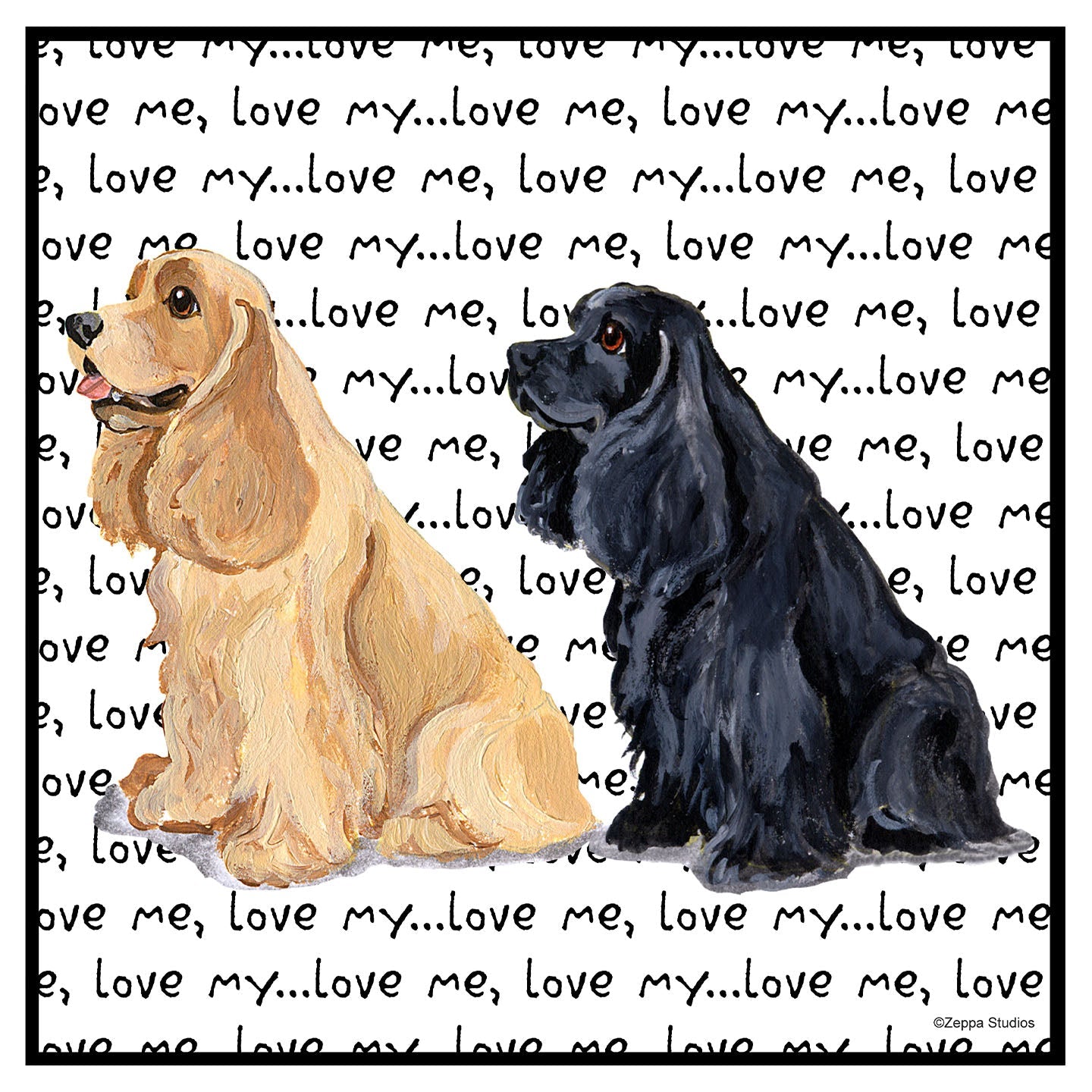 American Cocker Spaniel Love Text - Women's V-Neck T-Shirt