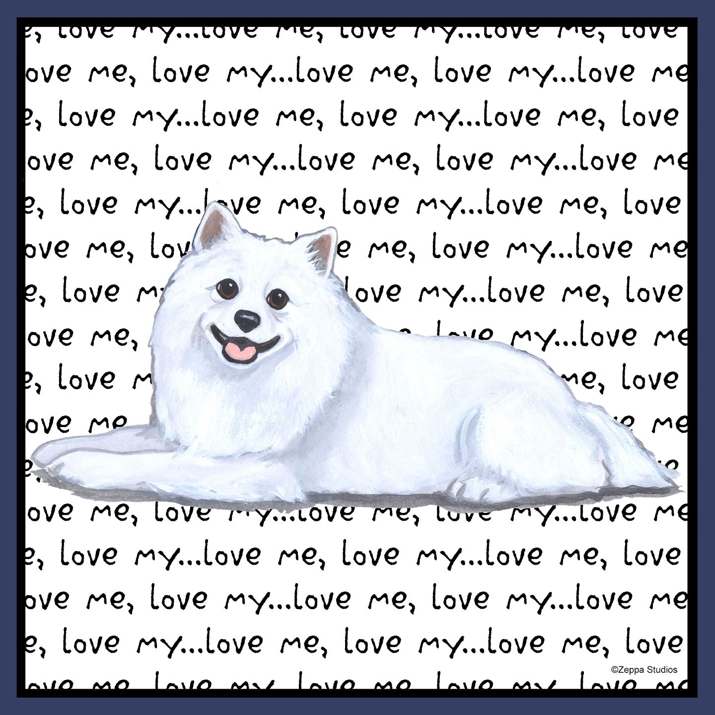 American Eskimo Love Text - Adult Unisex Crewneck Sweatshirt