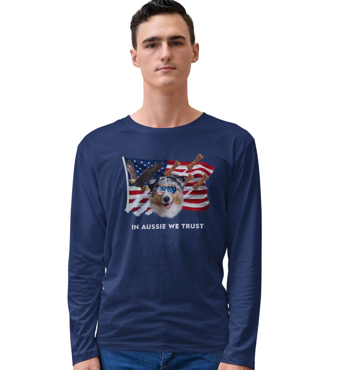 In Australian Shepherds We Trust - Adult Unisex Long Sleeve T-Shirt