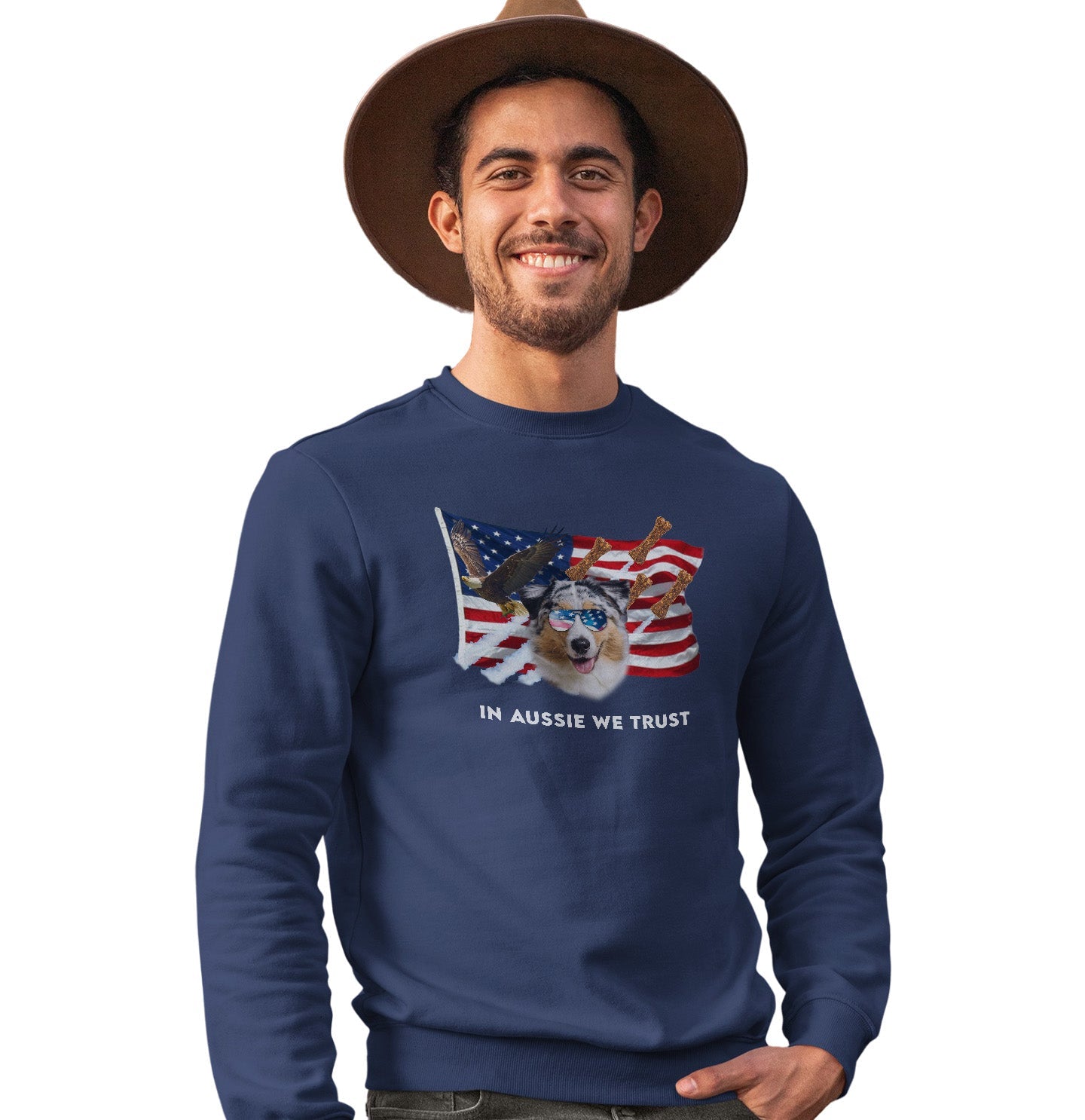 In Australian Shepherds We Trust - Adult Unisex Crewneck Sweatshirt
