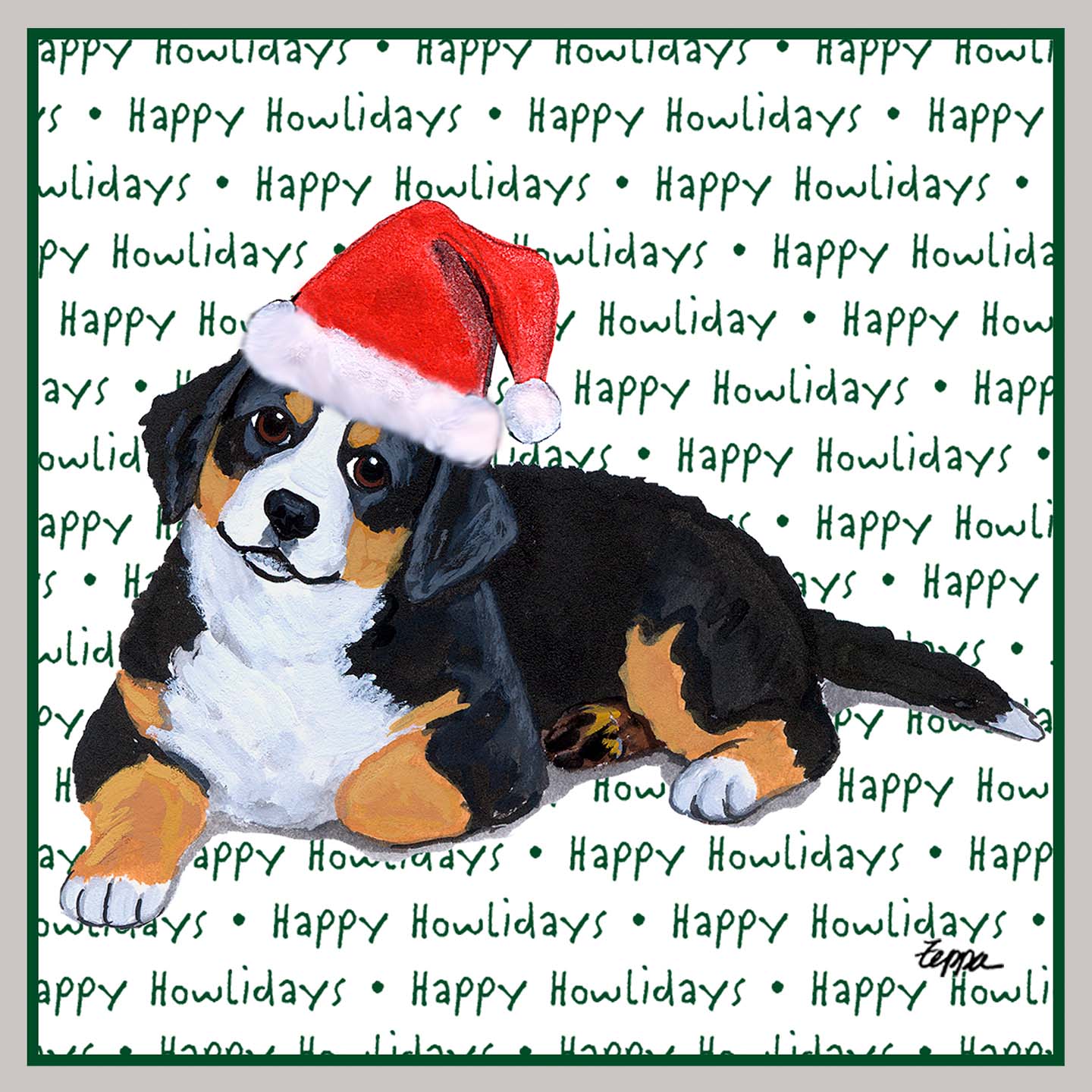 Bernese Mountain Dog Puppy Happy Howlidays Text - Kids' Unisex Hoodie Sweatshirt