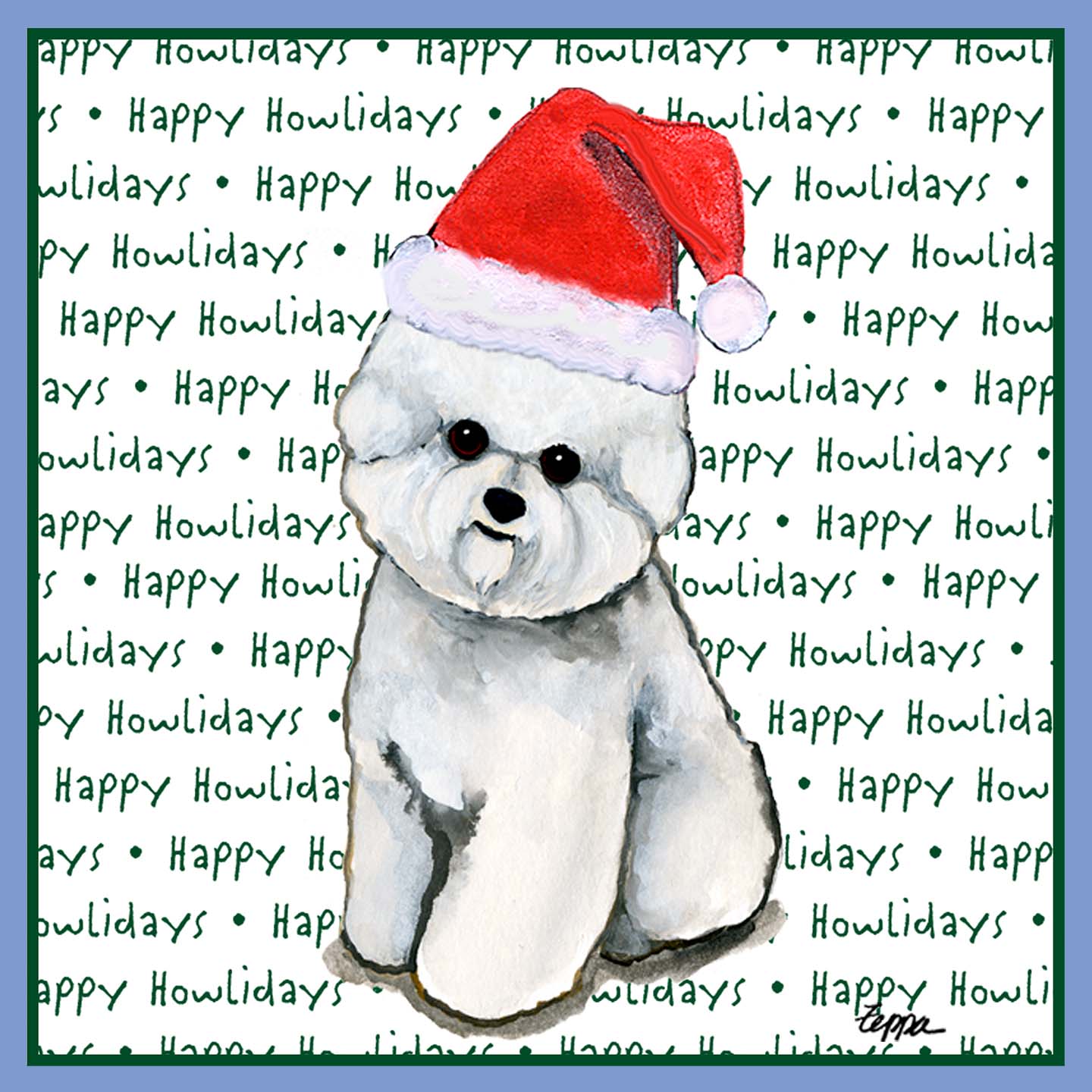 Bichon Frise Happy Howlidays Text - Women's Tri-Blend T-Shirt