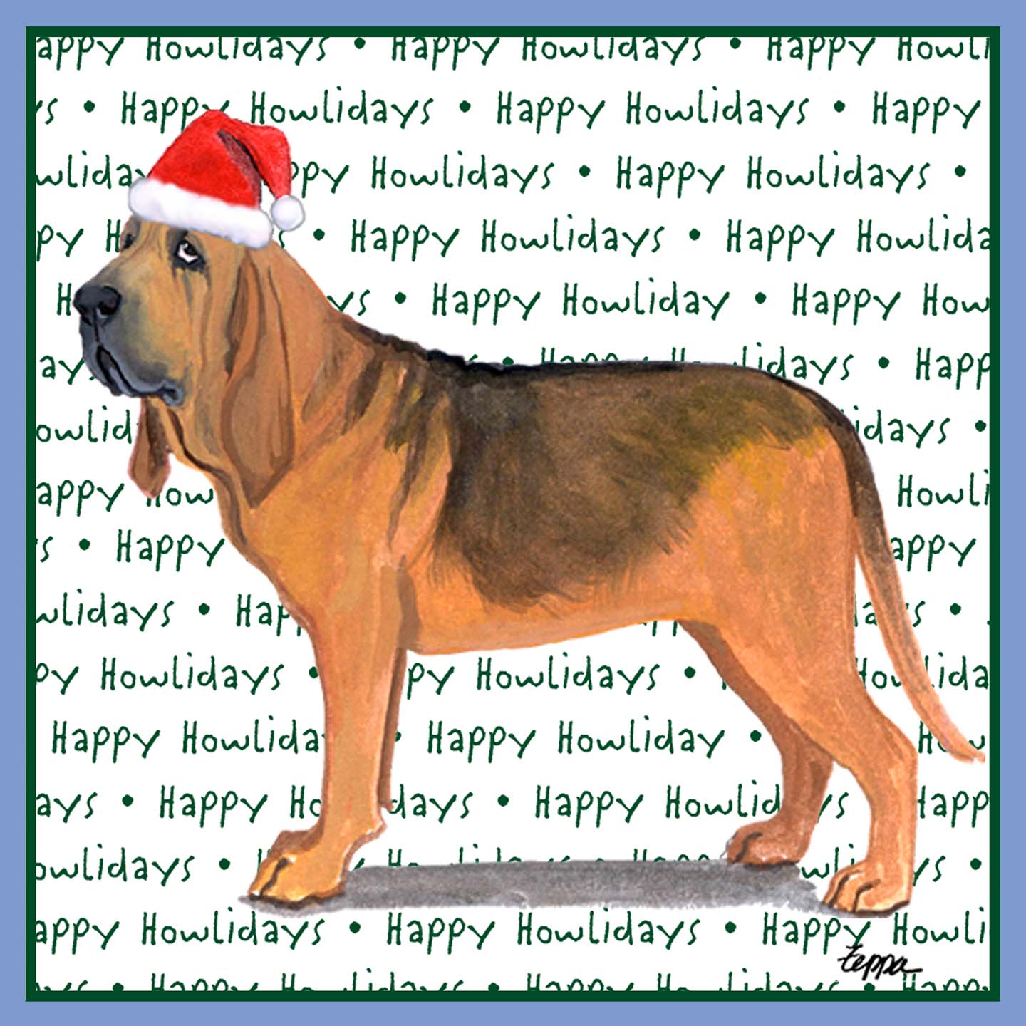 Bloodhound Happy Howlidays Text - Women's Tri-Blend T-Shirt