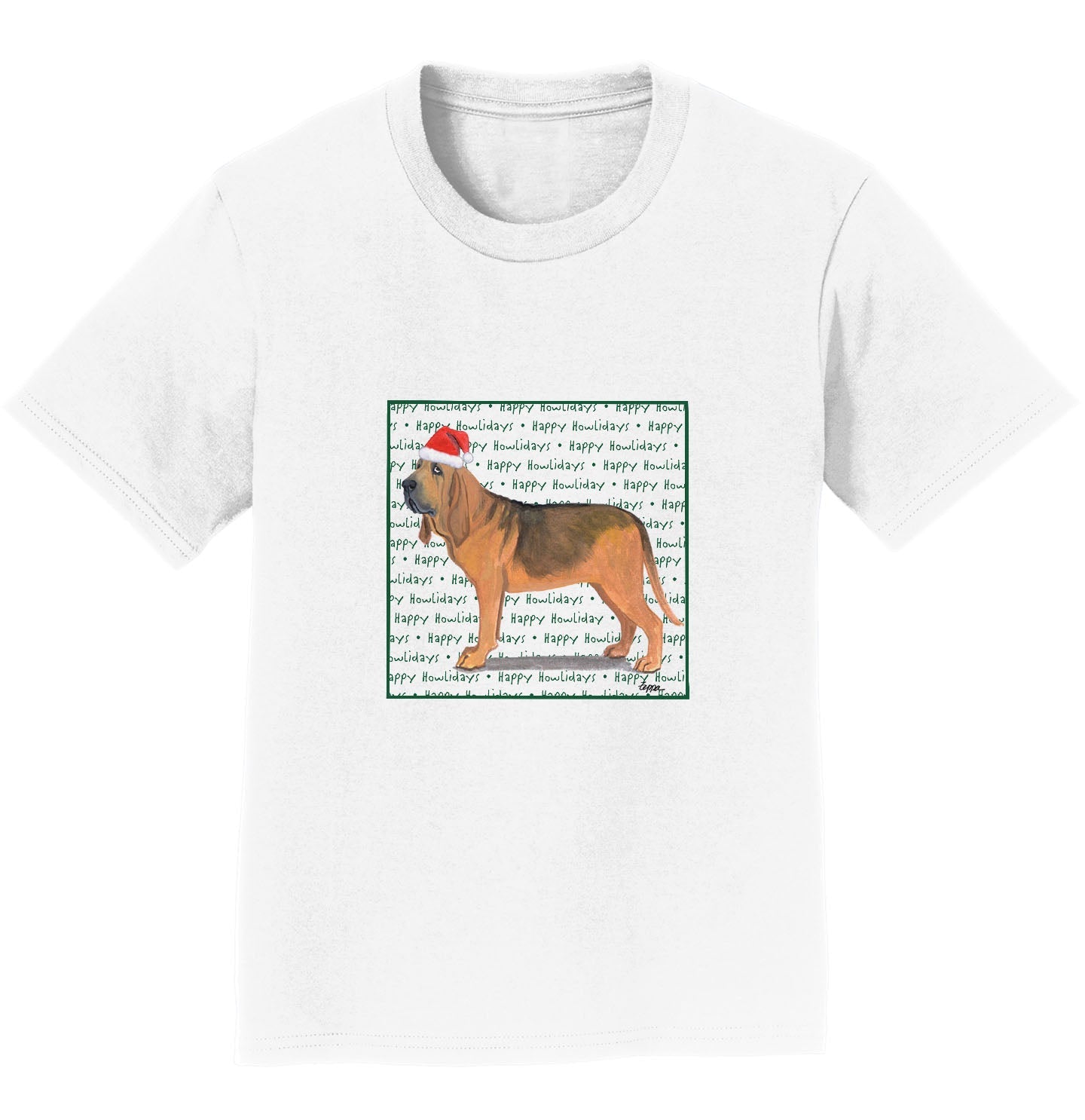 Bloodhound Happy Howlidays Text - Kids' Unisex T-Shirt