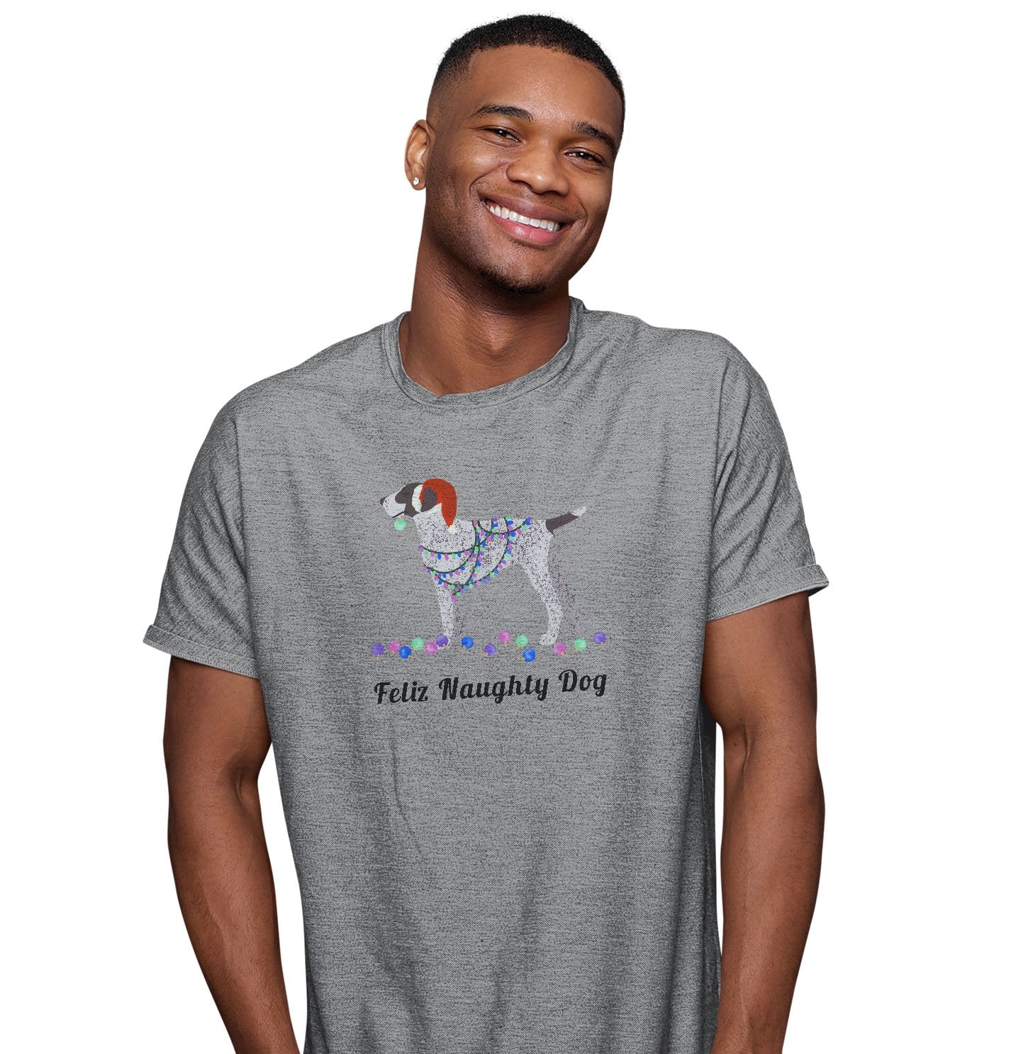 Feliz Naughty Dog German Pointer - Adult Unisex T-Shirt