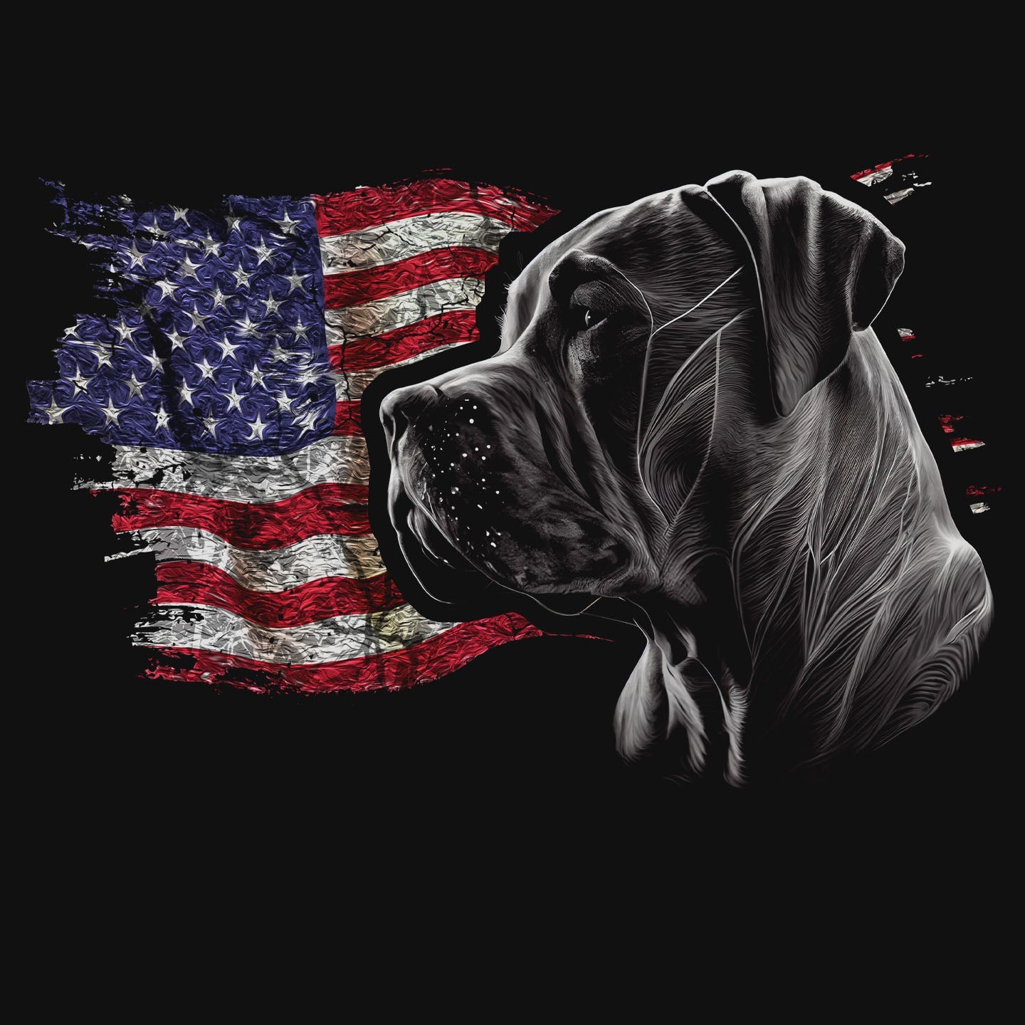 Patriotic Boerboel American Flag - Adult Unisex T-Shirt
