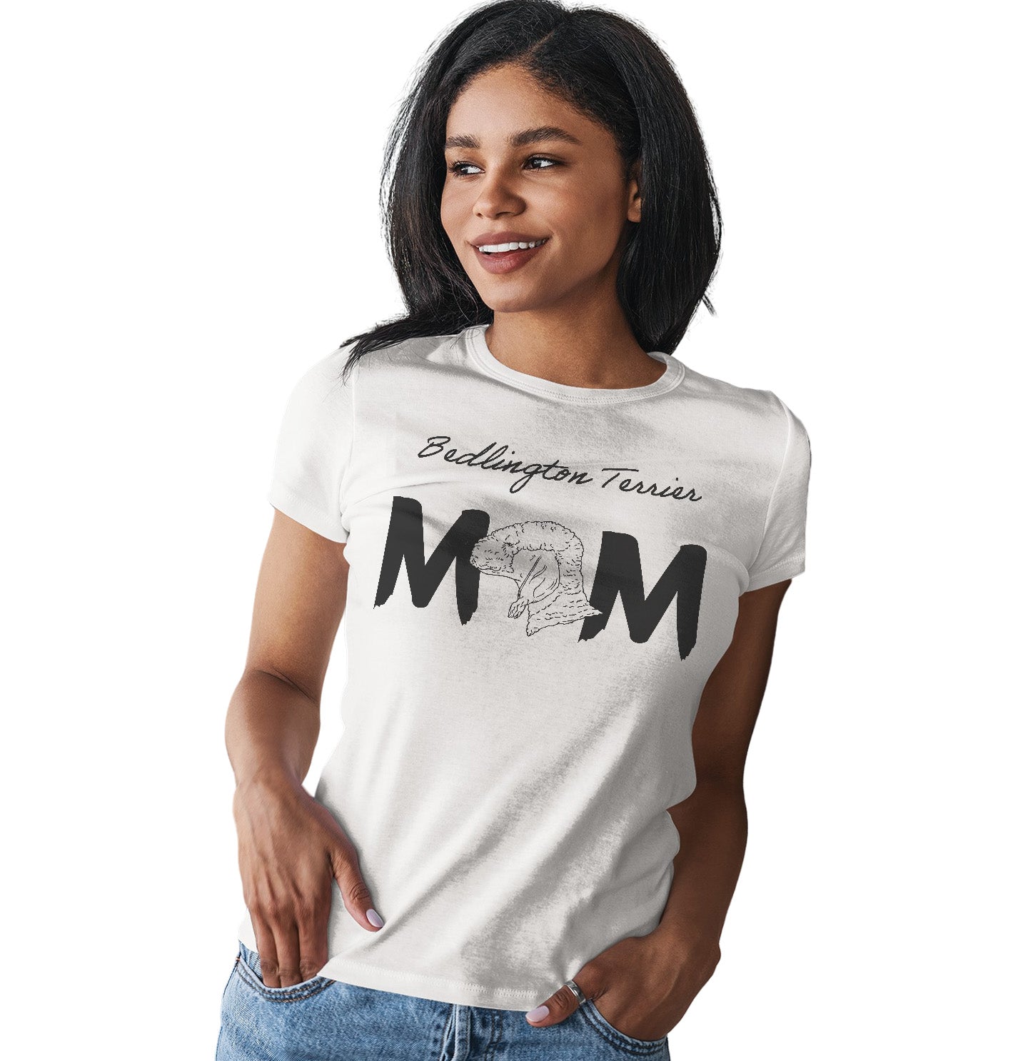 Bedlington Terrier Breed Mom - Women's Fitted T-Shirt