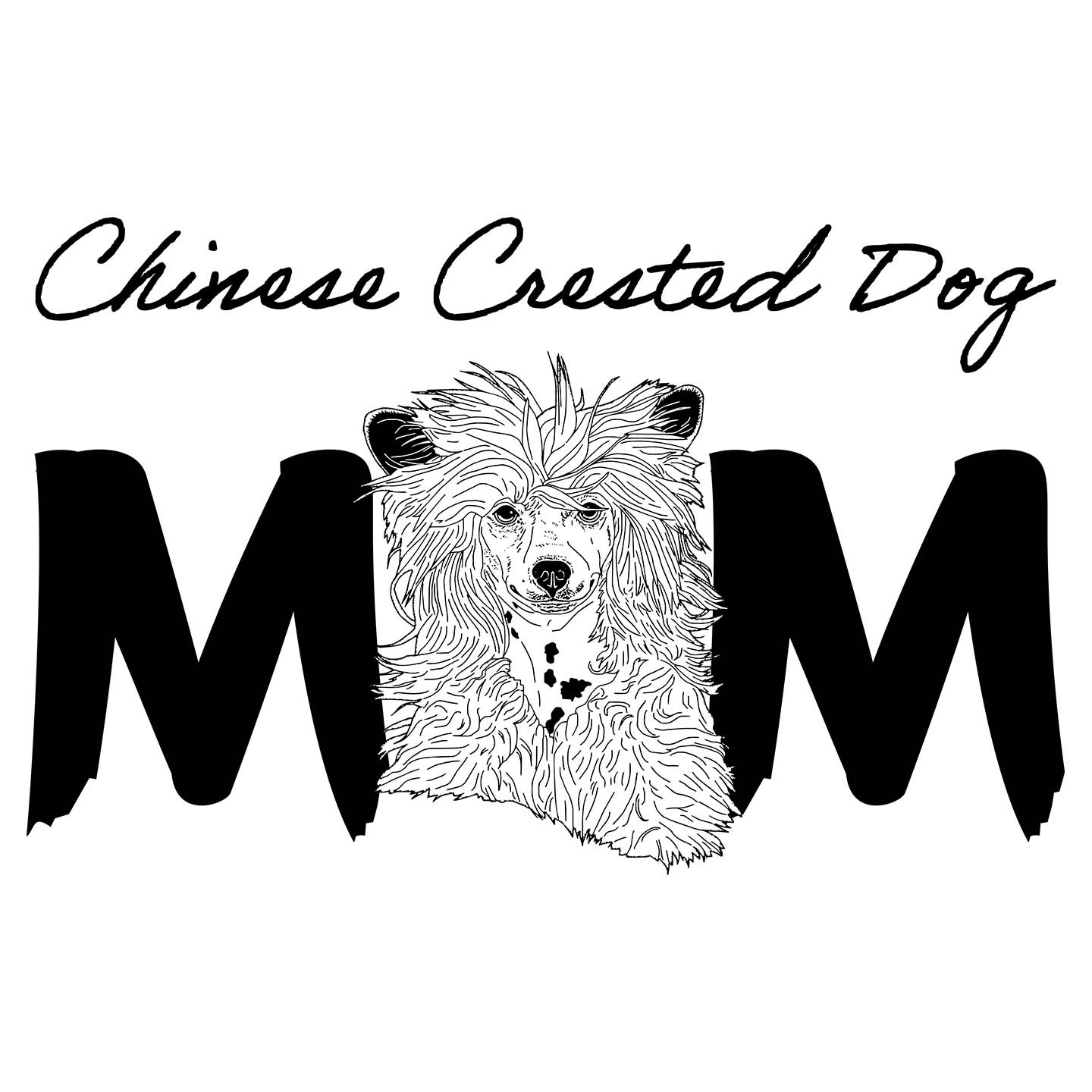 Chinese Crested Dog Breed Mom - Women's V-Neck T-Shirt