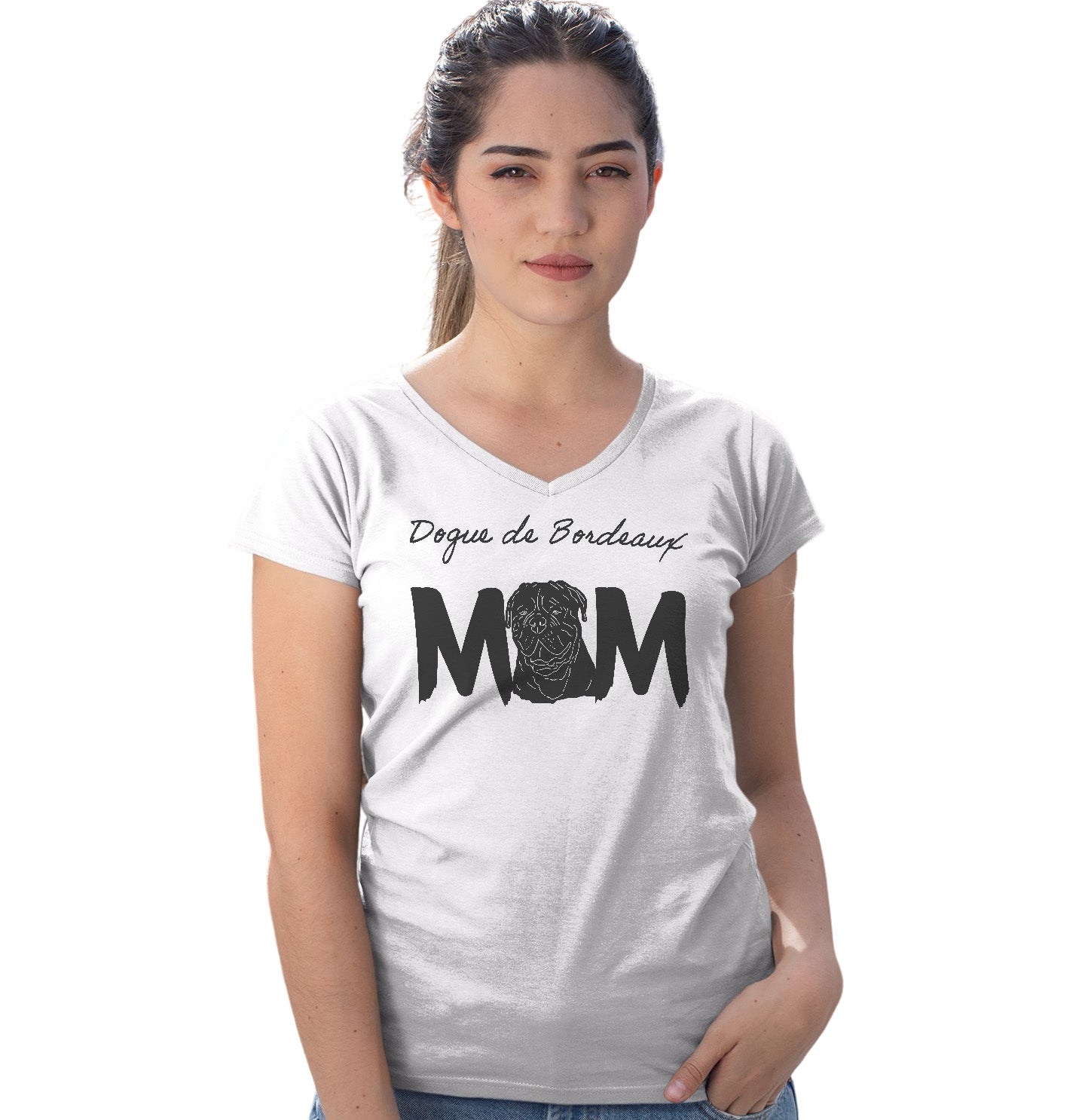 Dogue de Bordeaux Breed Mom - Women's V-Neck T-Shirt