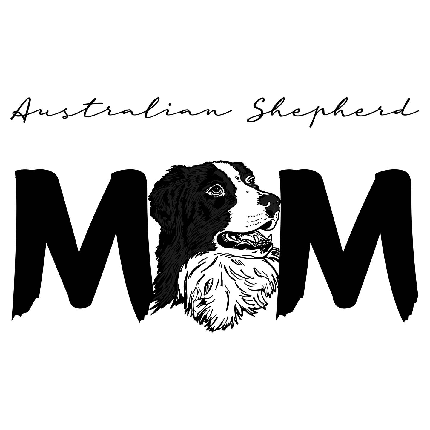 Australian Shepherd Breed Mom Tri-color - Women's V-Neck T-Shirt