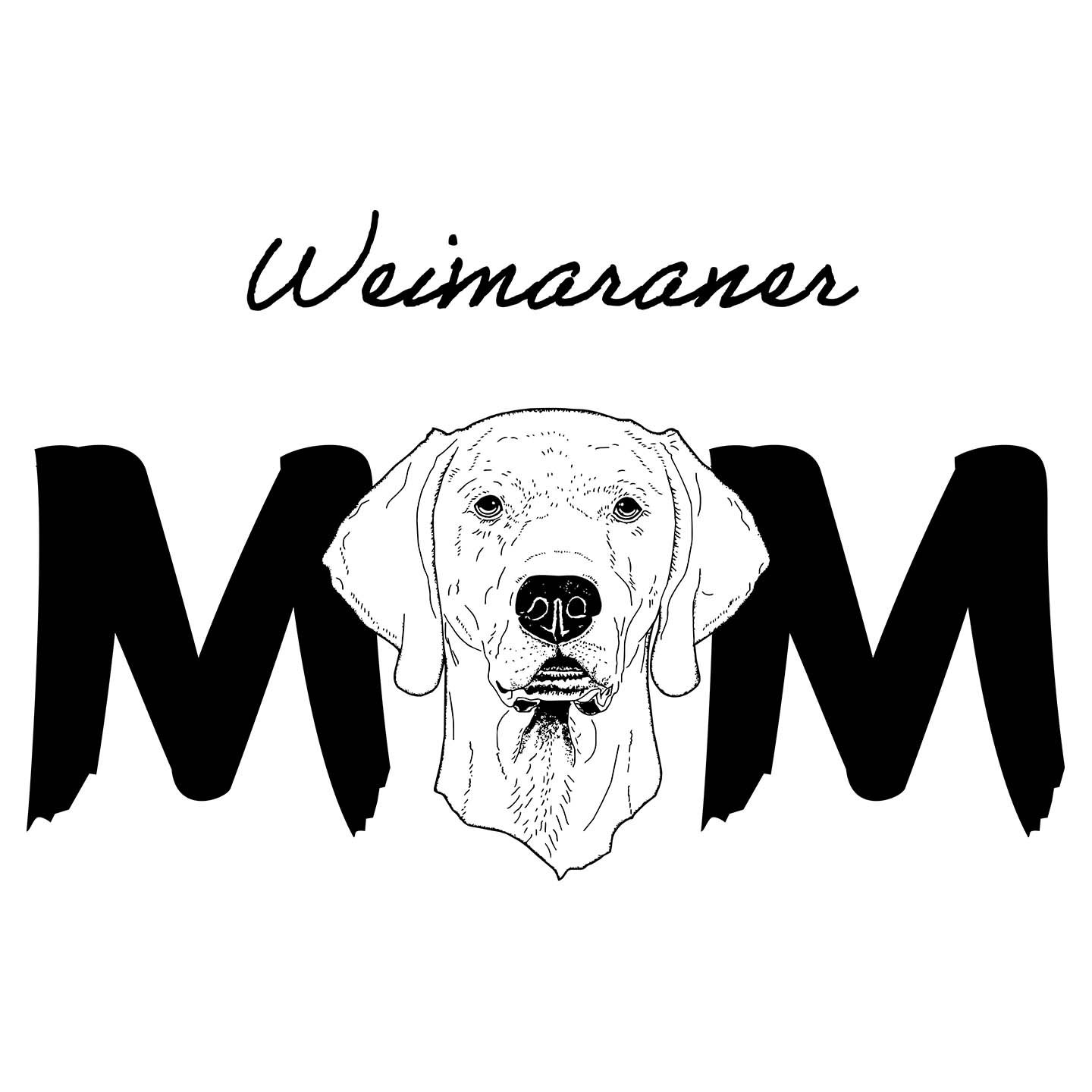 Weimaraner Breed Mom - Women's V-Neck T-Shirt