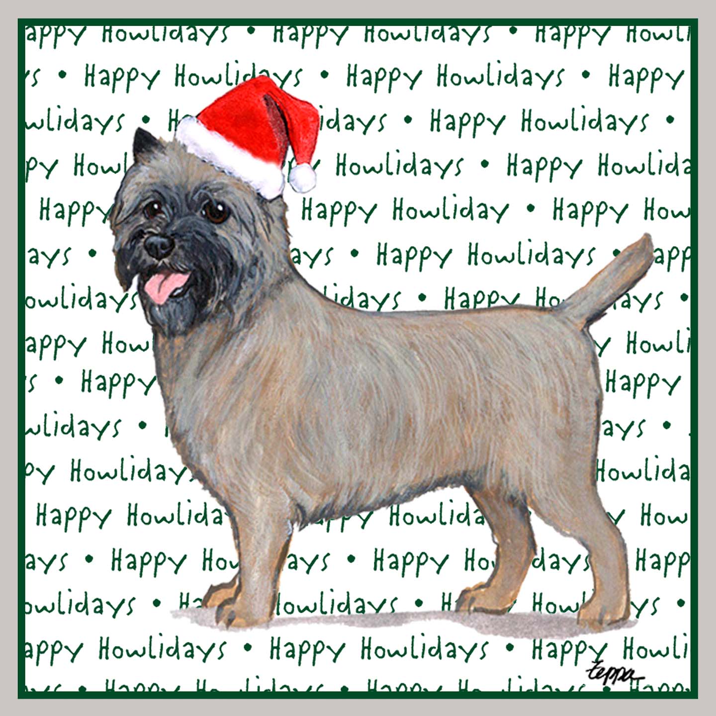 Cairn Terrier Happy Howlidays Text - Kids' Unisex Hoodie Sweatshirt