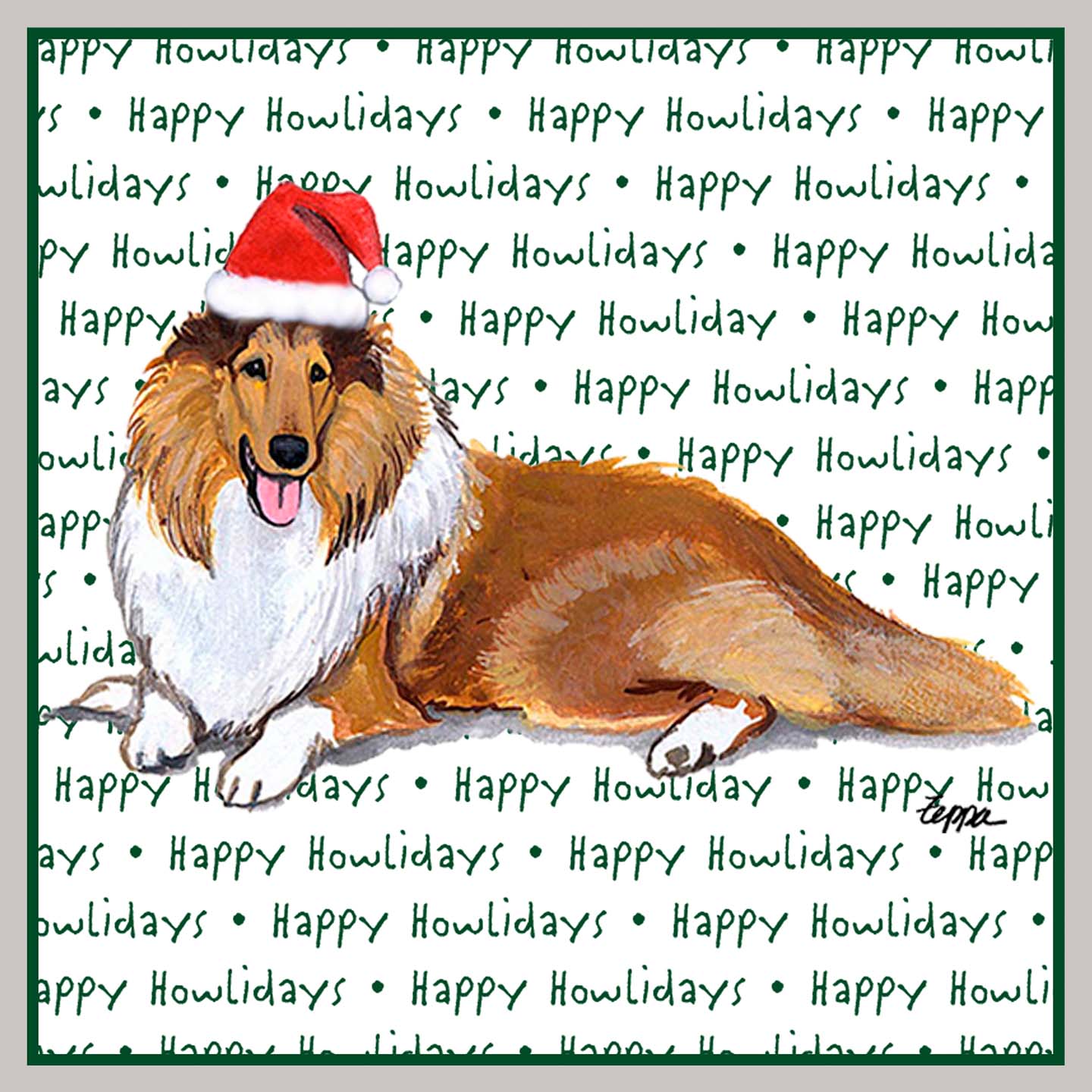 Collie Happy Howlidays Text - Kids' Unisex Hoodie Sweatshirt