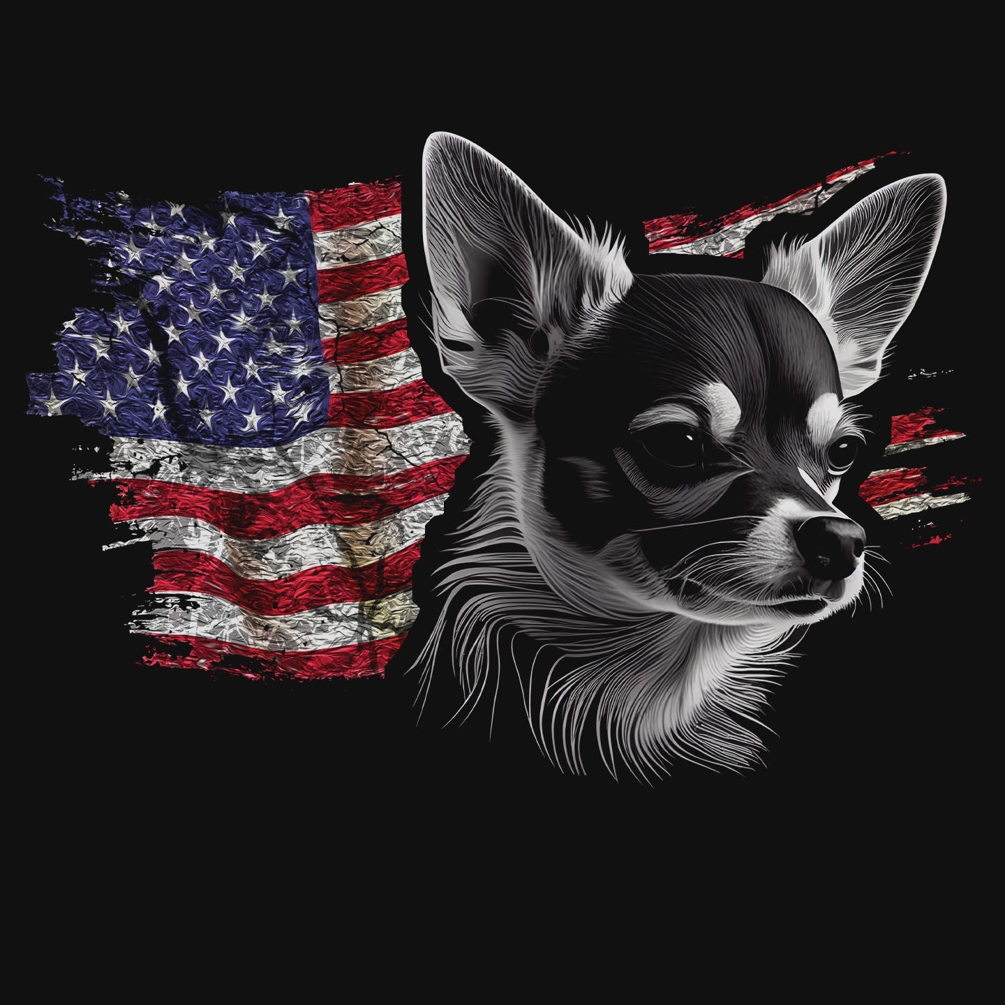 Patriotic Chihuahua American Flag - Women's V-Neck T-Shirt