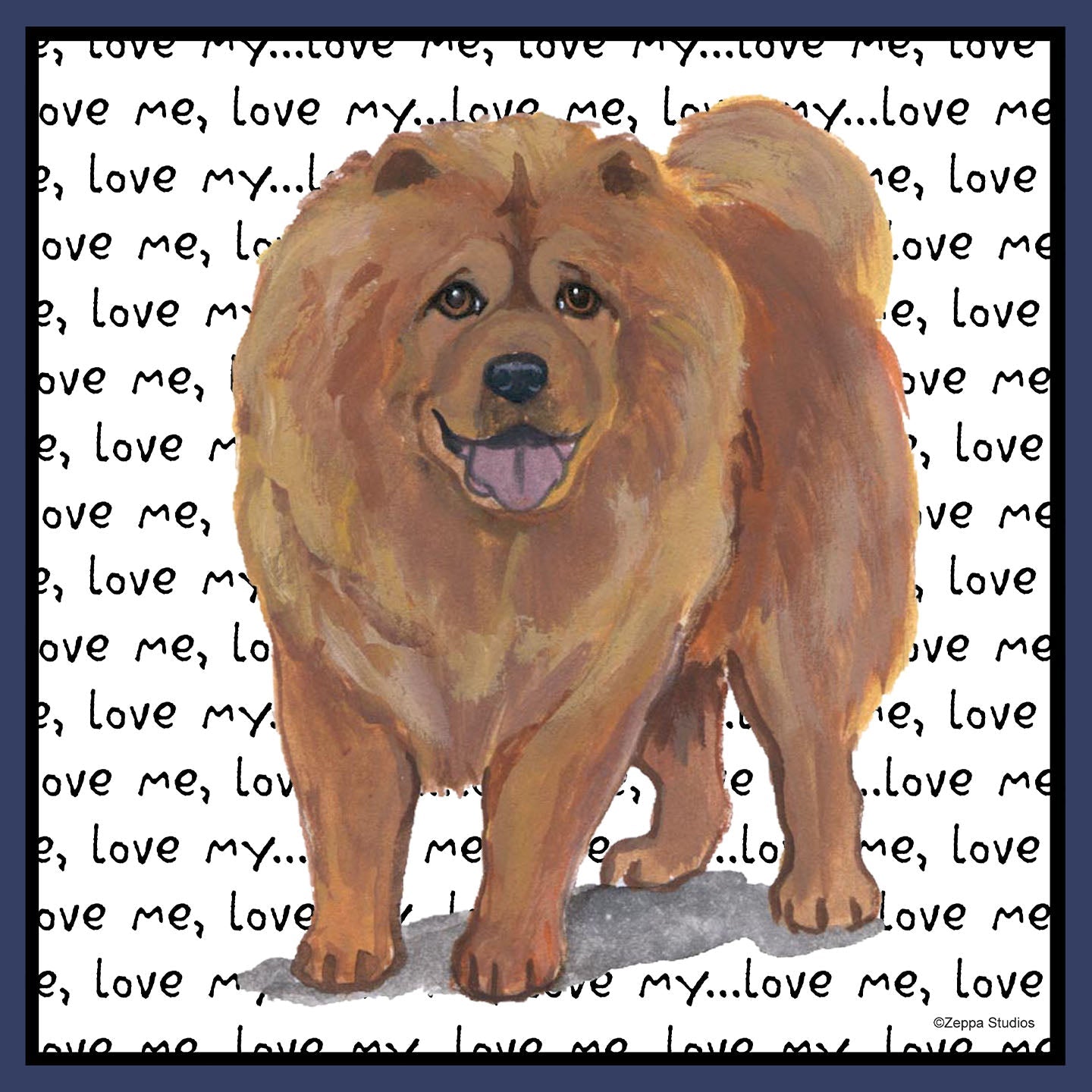 Chow Chow Love Text - Adult Unisex Crewneck Sweatshirt