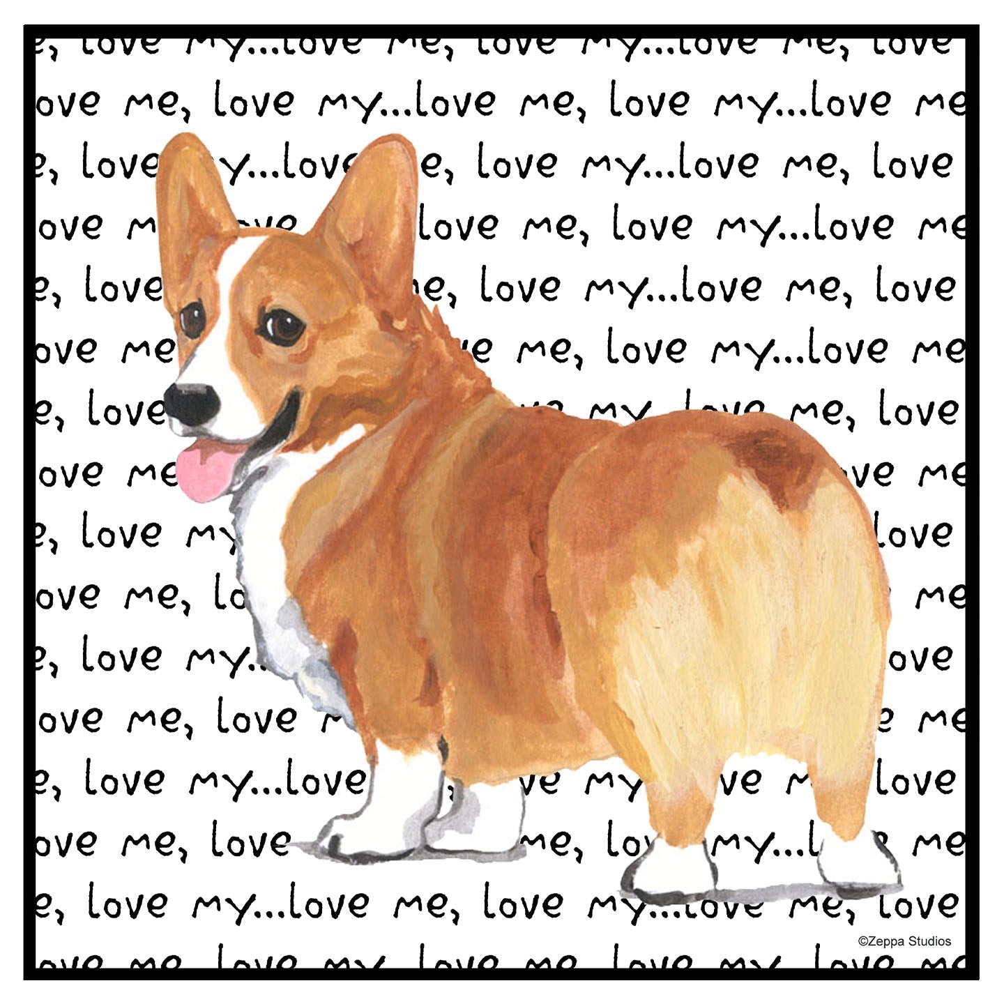 Corgi Love Text - Women's V-Neck T-Shirt