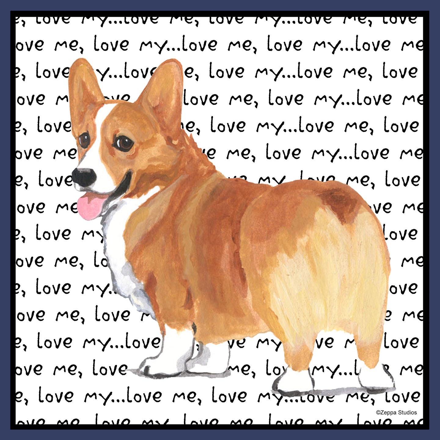 Corgi Love Text - Adult Unisex Crewneck Sweatshirt