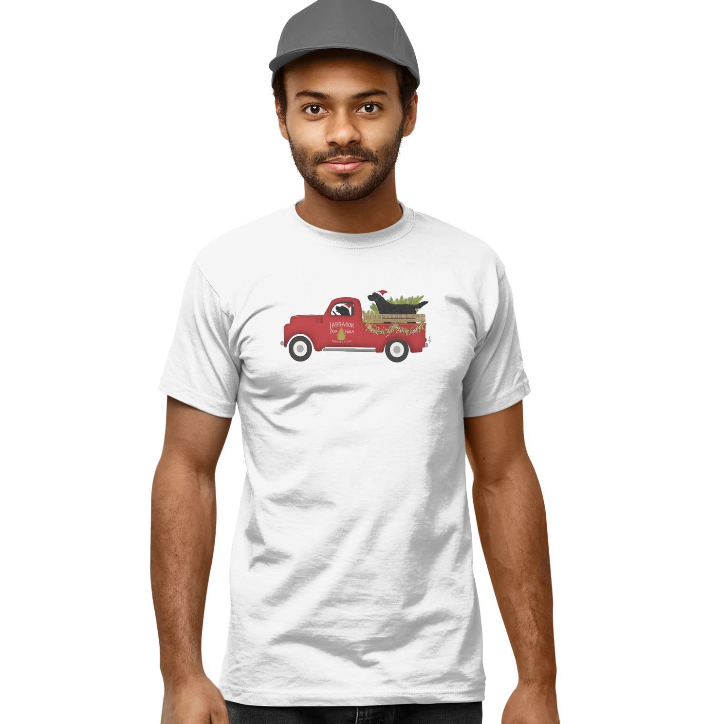 Labrador Christmas Tree Truck - Adult Unisex T-Shirt