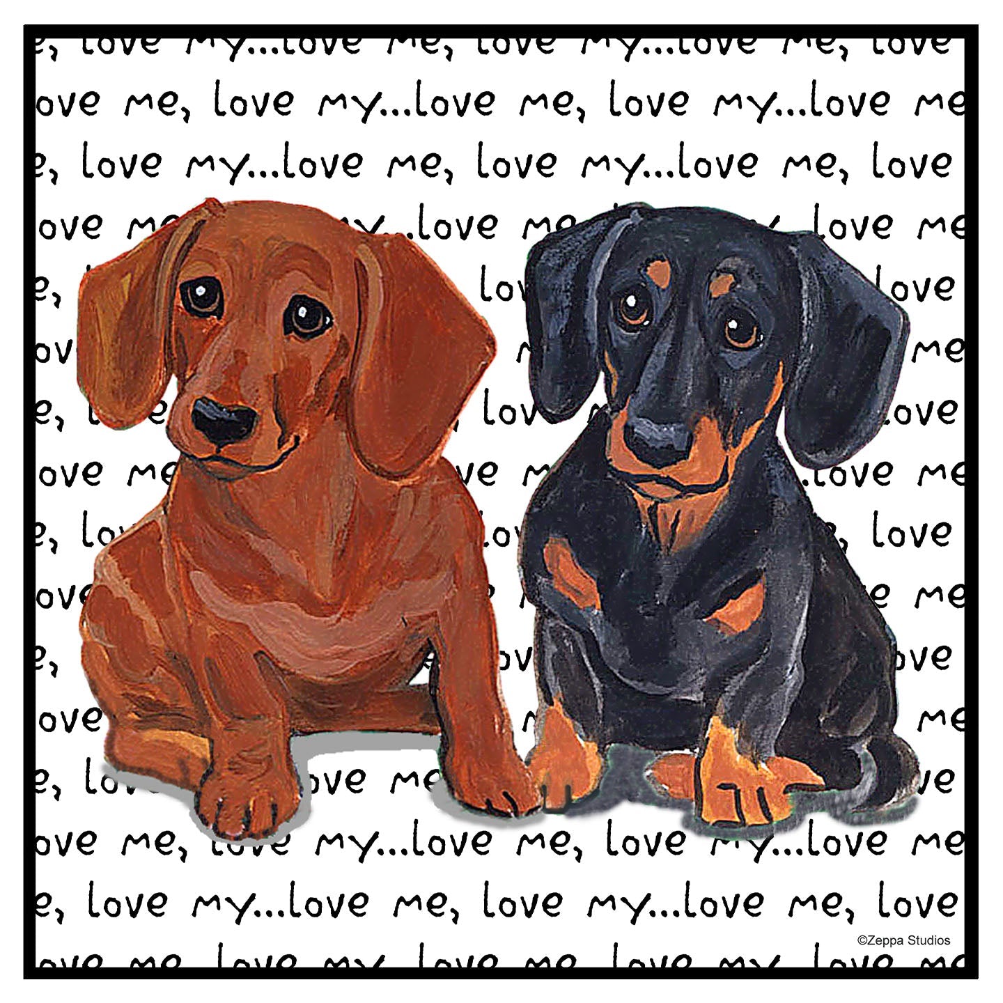 Dachshund Love Text - Women's V-Neck T-Shirt