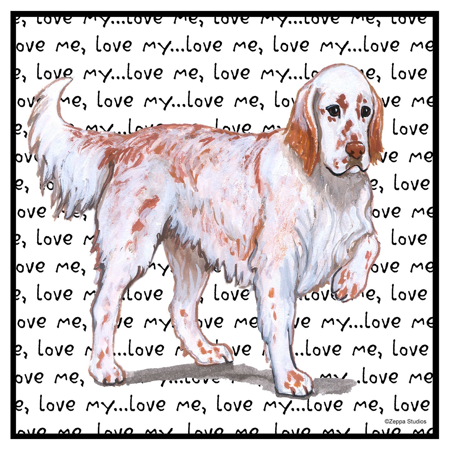 English Setter Love Text - Women's V-Neck Long Sleeve T-Shirt