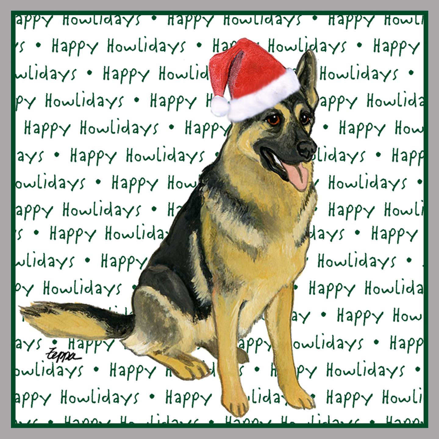 German Shepherd Happy Howlidays Text - Adult Unisex Crewneck Sweatshirt