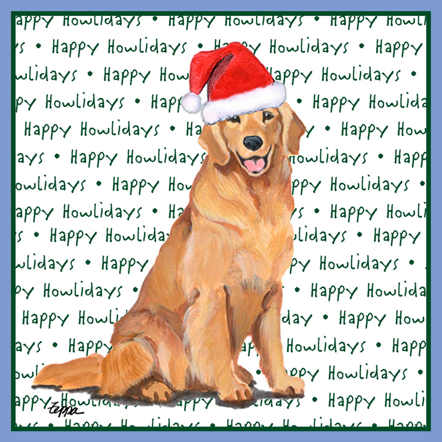 Golden Retriever Happy Howlidays Text - Women's Tri-Blend T-Shirt