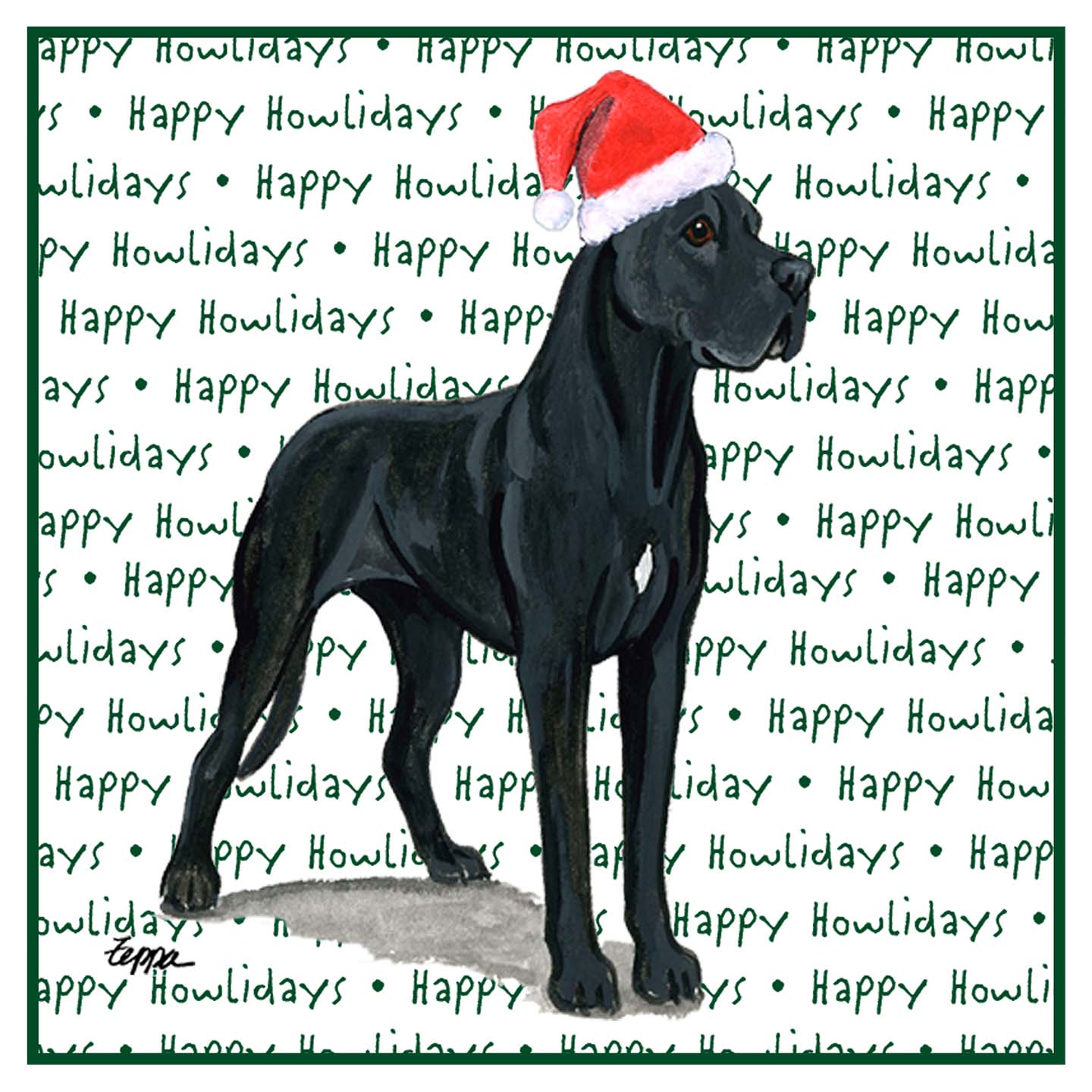 Great Dane Happy Howlidays Text - Adult Unisex Hoodie Sweatshirt