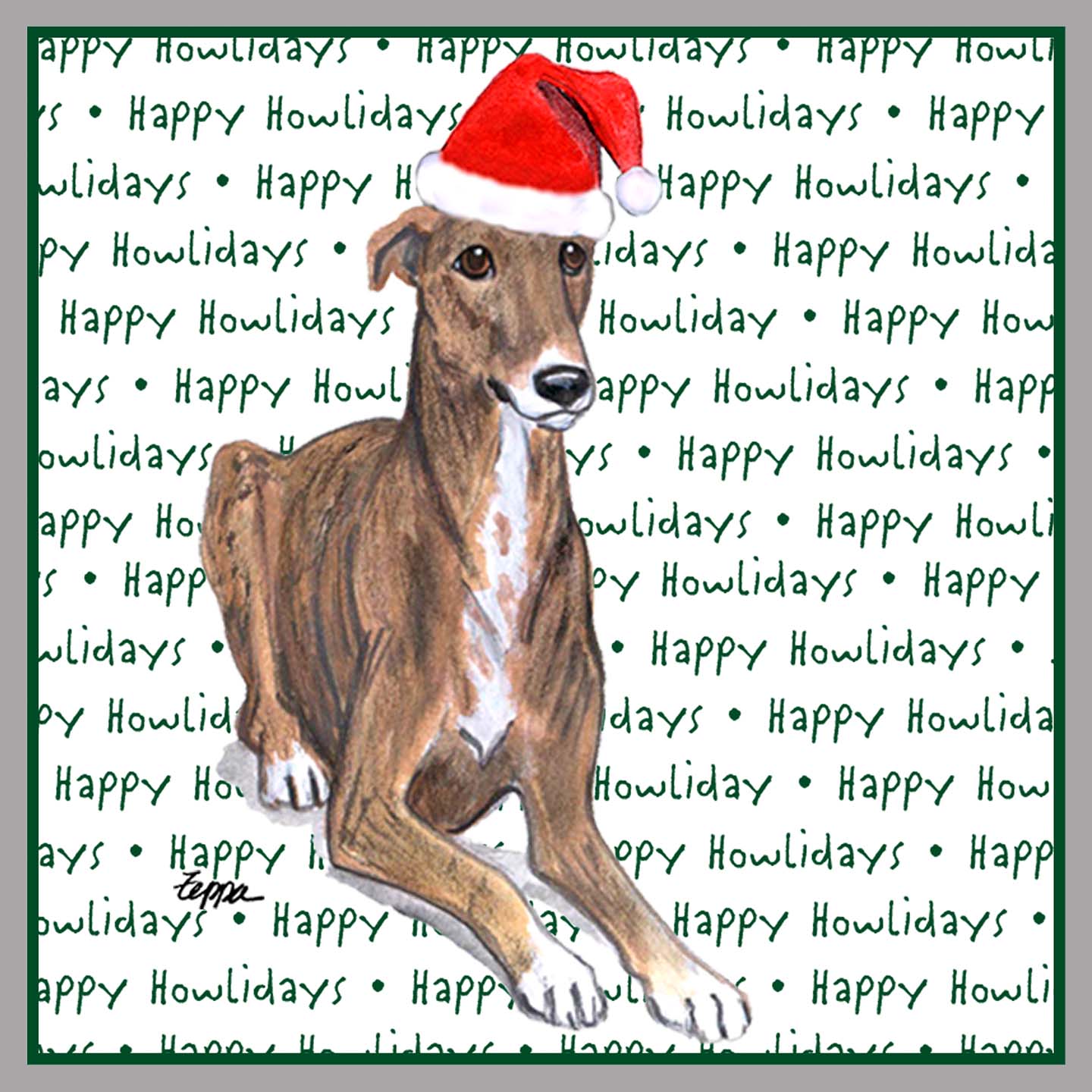 Greyhound Happy Howlidays Text - Kids' Unisex Hoodie Sweatshirt