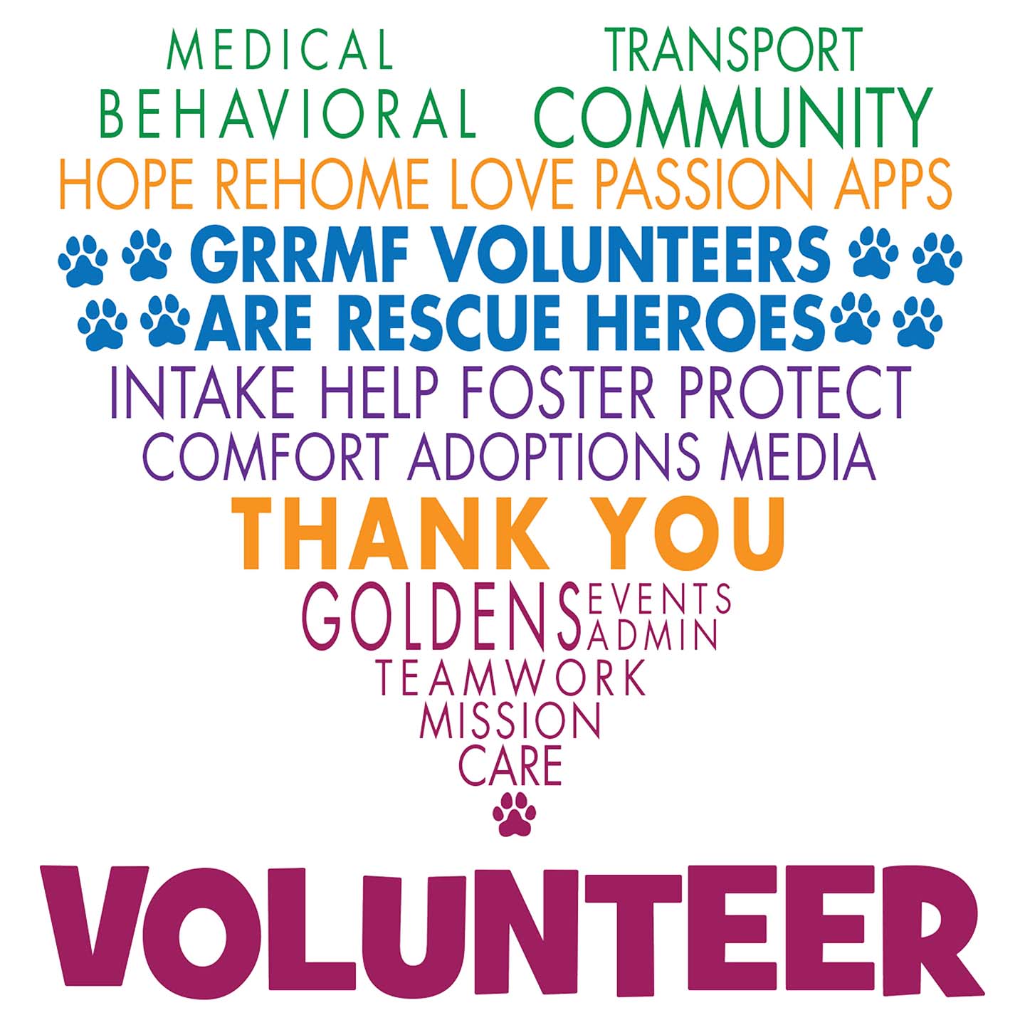 GRRMF Volunteer - Adult Unisex Long Sleeve T-Shirt