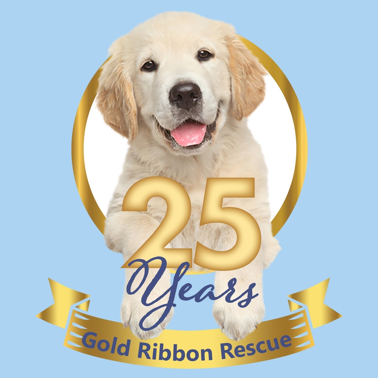 Gold Ribbon 25 Years Puppy - Adult Unisex T-Shirt