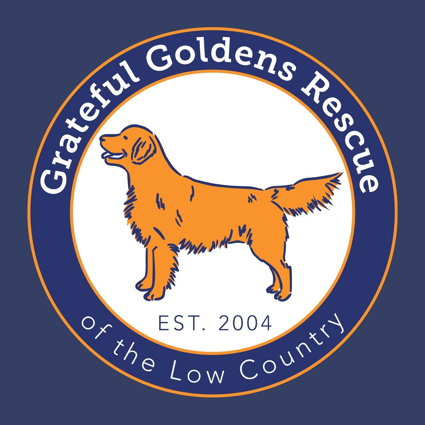 Grateful Golden Rescue Logo Left Chest - Adult Unisex Full-Zip Hoodie Sweatshirt