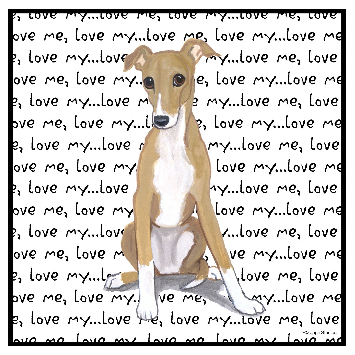 Greyhound Puppy Love Text - Women's V-Neck Long Sleeve T-Shirt