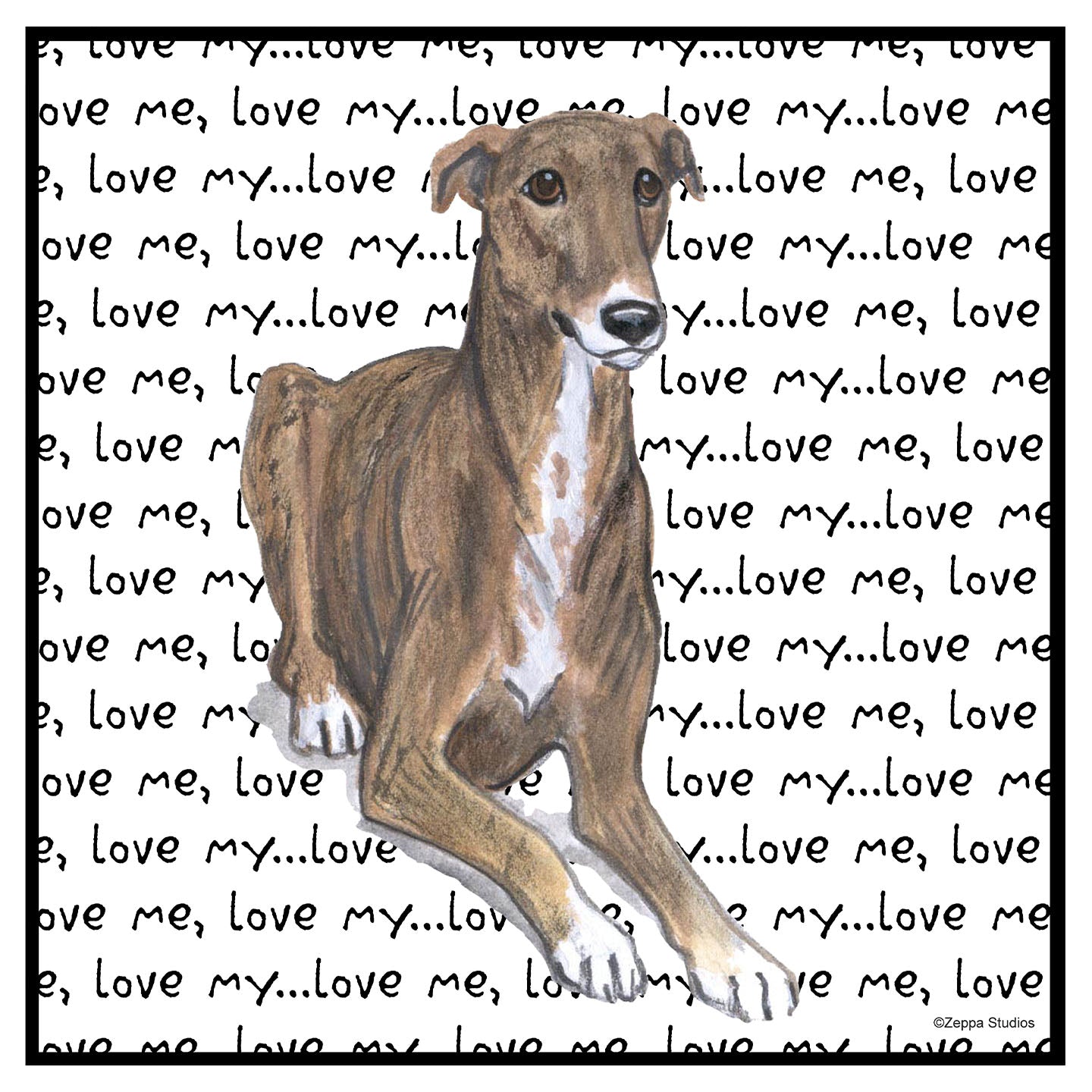Greyhound Love Text - Women's V-Neck Long Sleeve T-Shirt