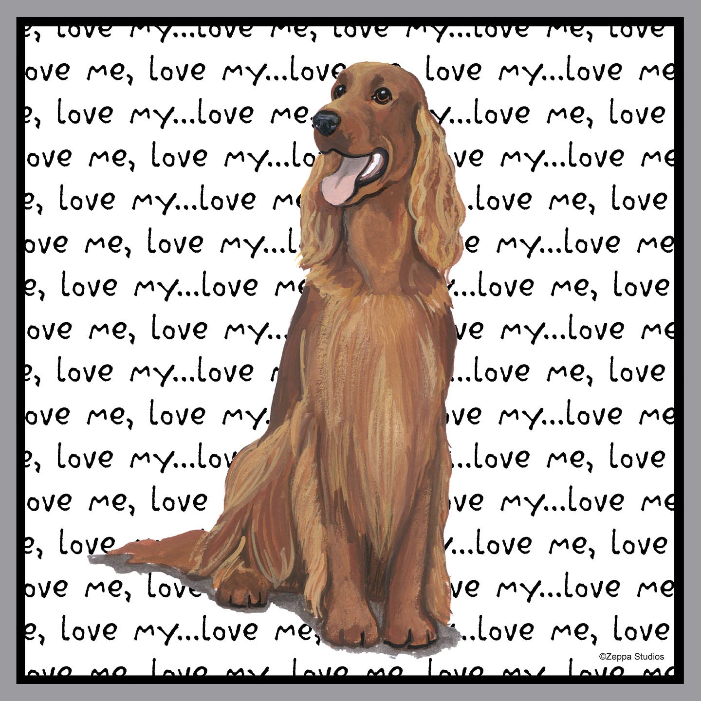 Irish Setter Love Text - Adult Unisex Crewneck Sweatshirt
