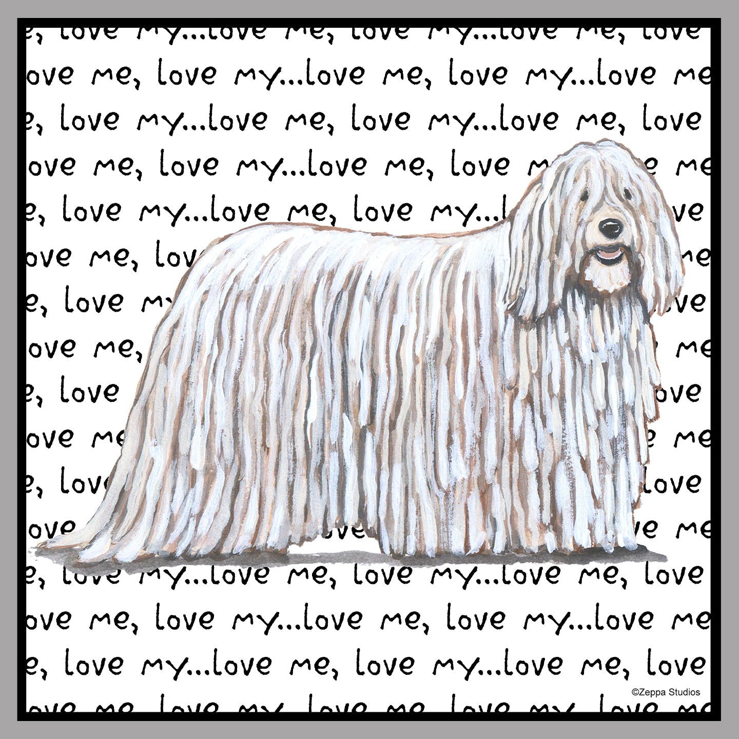 Komondor Love Text - Women's V-Neck Long Sleeve T-Shirt