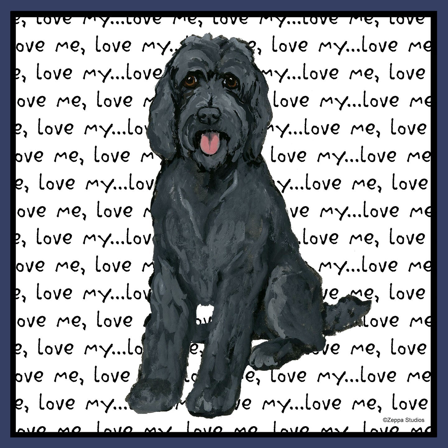 Black Labradoodle Love - Adult Unisex Crewneck Sweatshirt