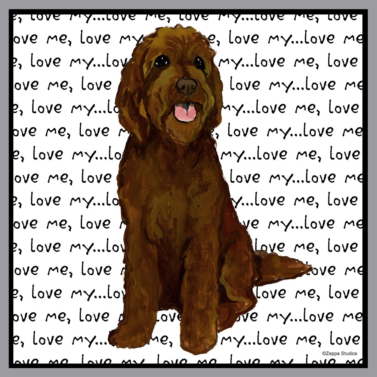Chocolate Labradoodle Love - Adult Unisex Crewneck Sweatshirt